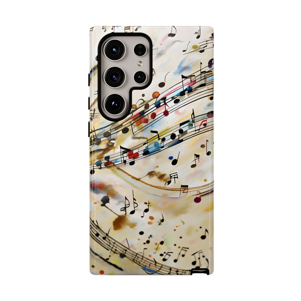 Melodic Flow Abstract Music Notes Tough Case for Samsung Galaxy S24 Ultra- Premium Shockproof Designer Phone Cover