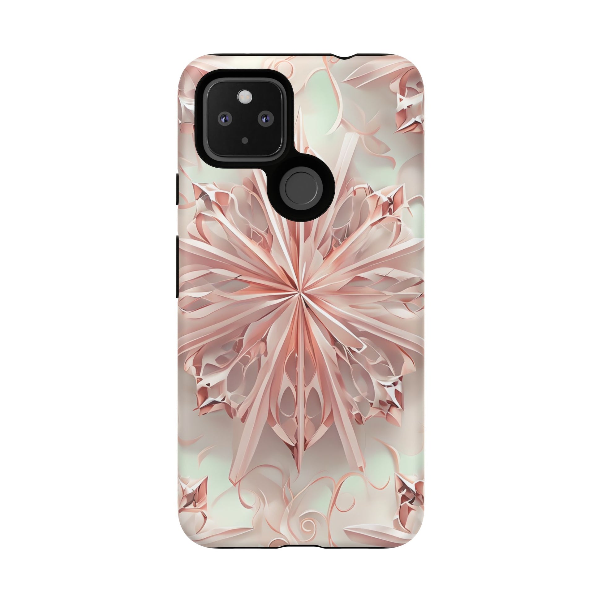 Blush Frost from our Kaleidoscope Collection - Google Pixel 4a 5G tough case - Soft Pink Geometric Floral Design