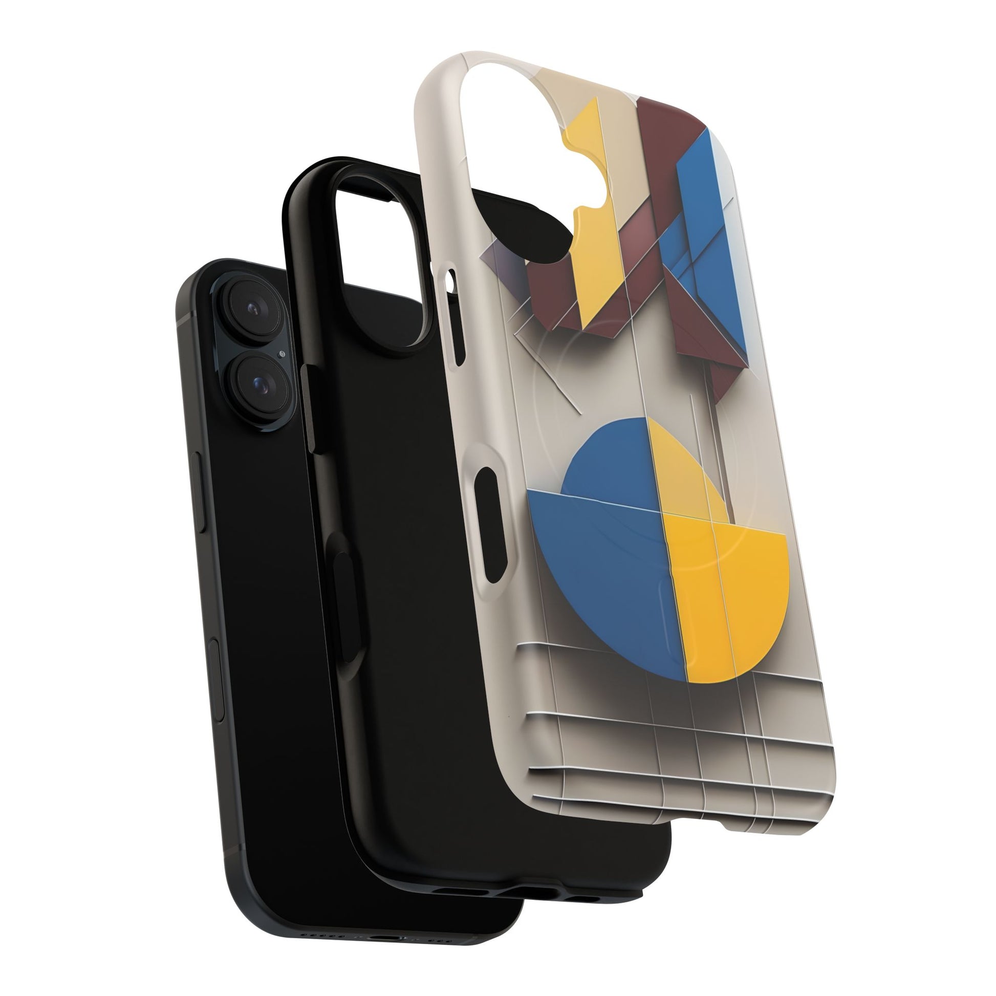 Chromatic Construct iPhone 16 MagSafe Phone Case -Modern Geometrical Design, Primary Colors