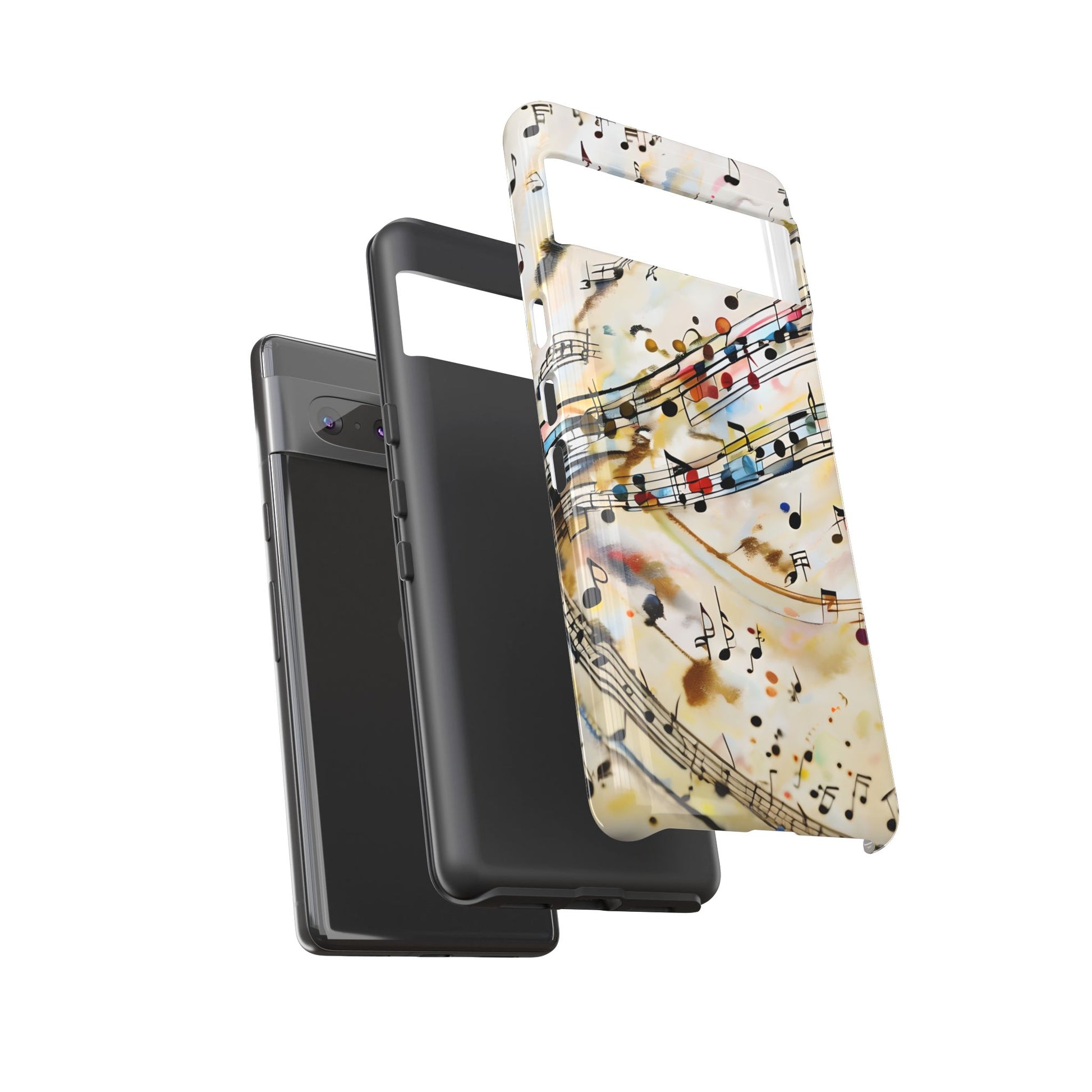 Melodic Flow Abstract Music Notes Tough Case for Google Pixel 7 - Shockproof Phone Cover