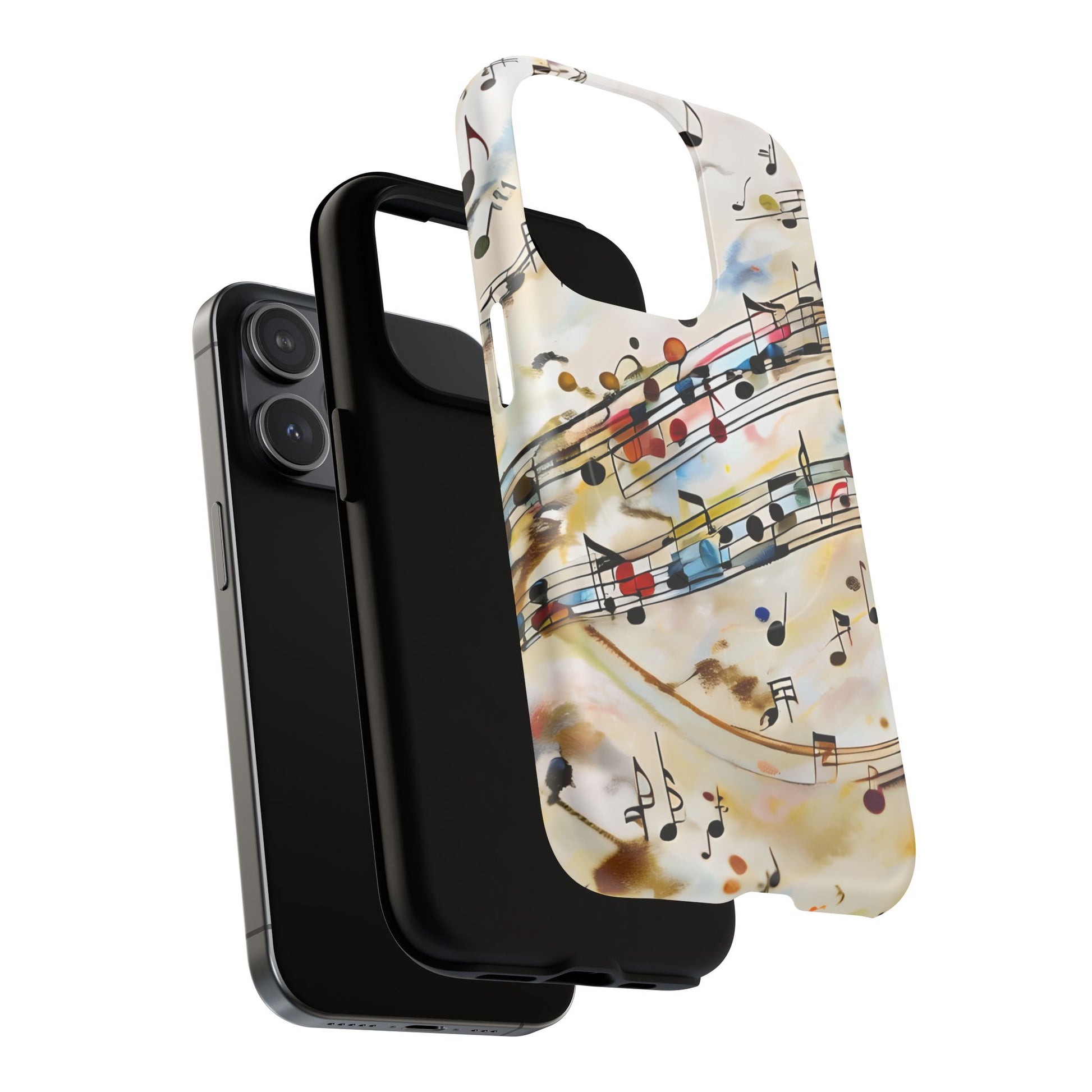 Melodic Flow Abstract Music Notes iPhone 15 Pro MagSafe Case