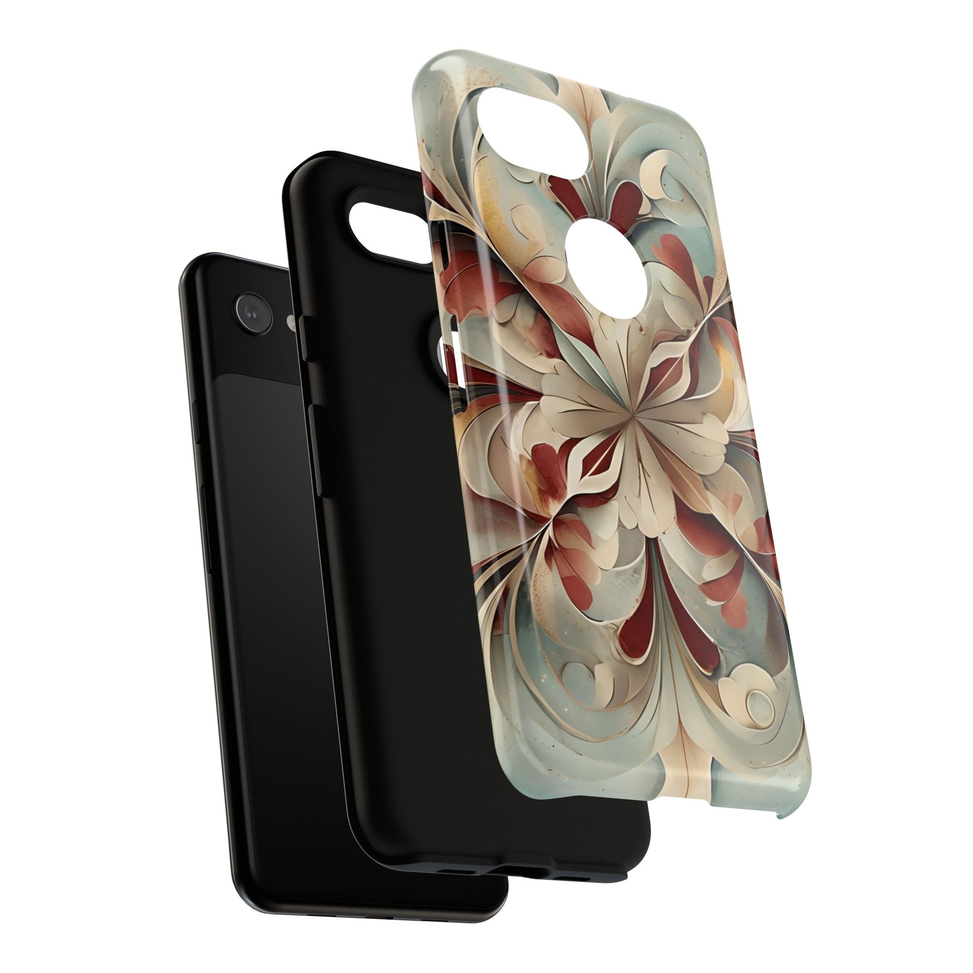 Vintage Baroque Blossom - Ornate Floral Art Google Pixel 3a Tough Phone Case - Elegant Baroque-Inspired Design