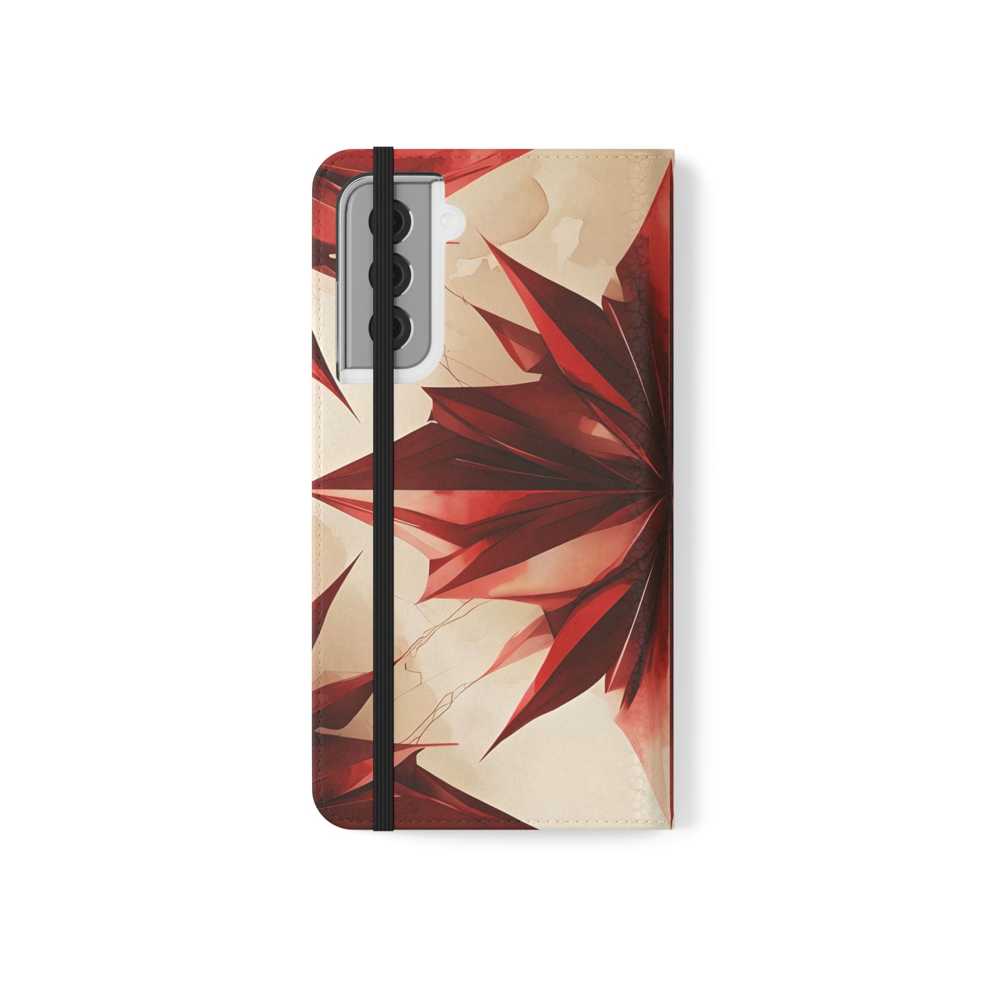 Ruby Compass Samsung Galaxy S21 Wallet Case - Bold Geometric Flip Cover with Card Slots