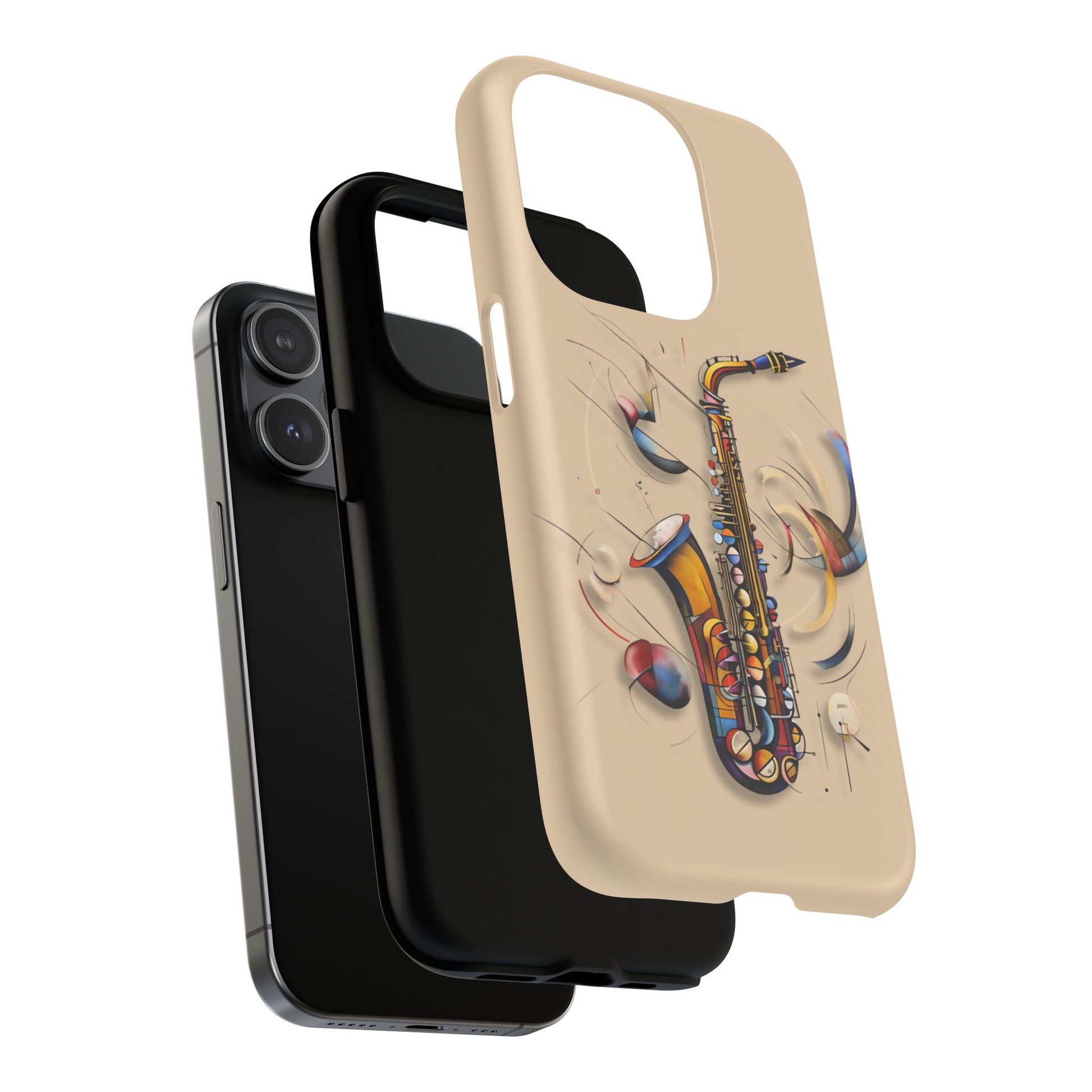 Brass Rhapsody Artistic Saxophone Music iPhone 15 Pro MagSafe Case