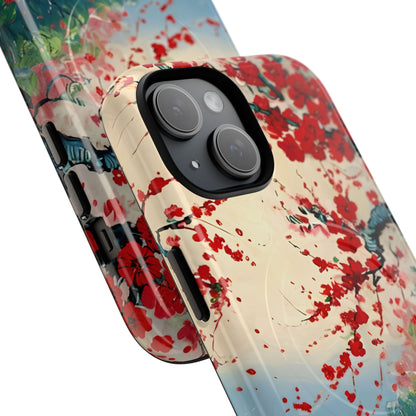 Crimson Blossom Lake iPhone MagSafe Case