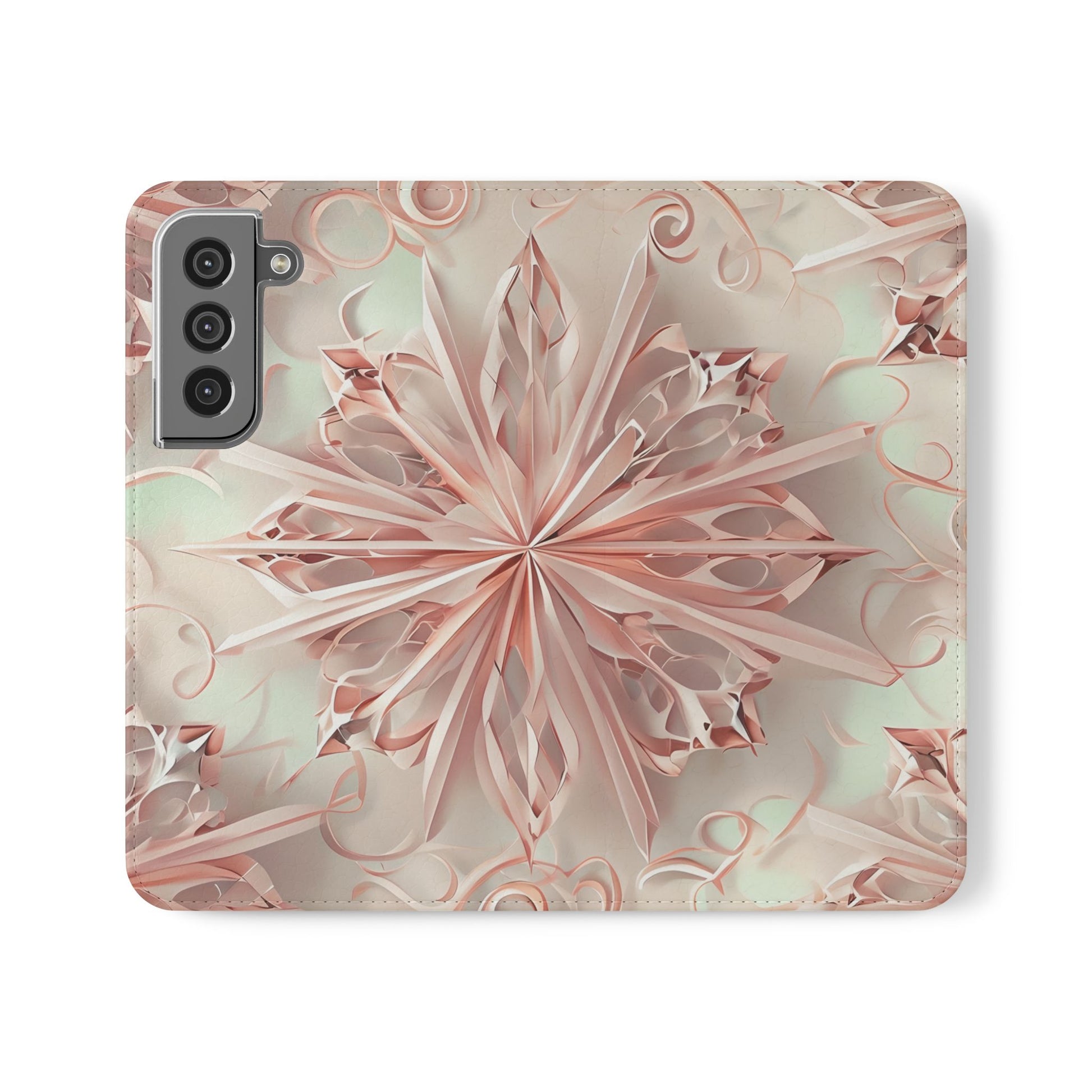 Blush Frost - Abstract Wallet Phone Case for Samsung Galaxy S22