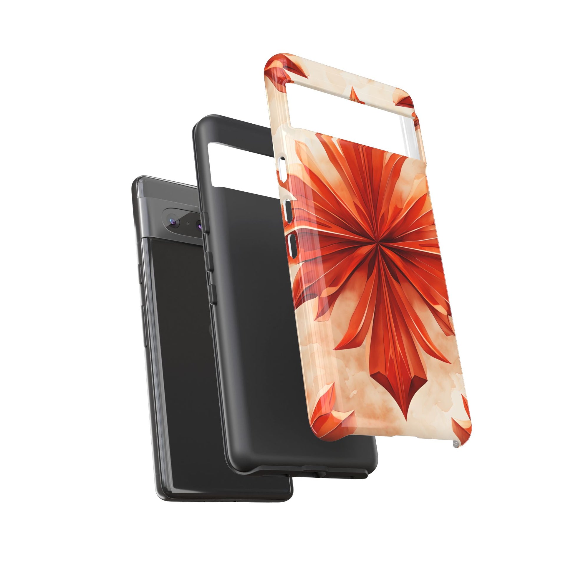 Sunset Fleur Google Pixel 7- Kaleidoscope Collection of MagSafe Compatible - Vibrant Sunset Flower Design