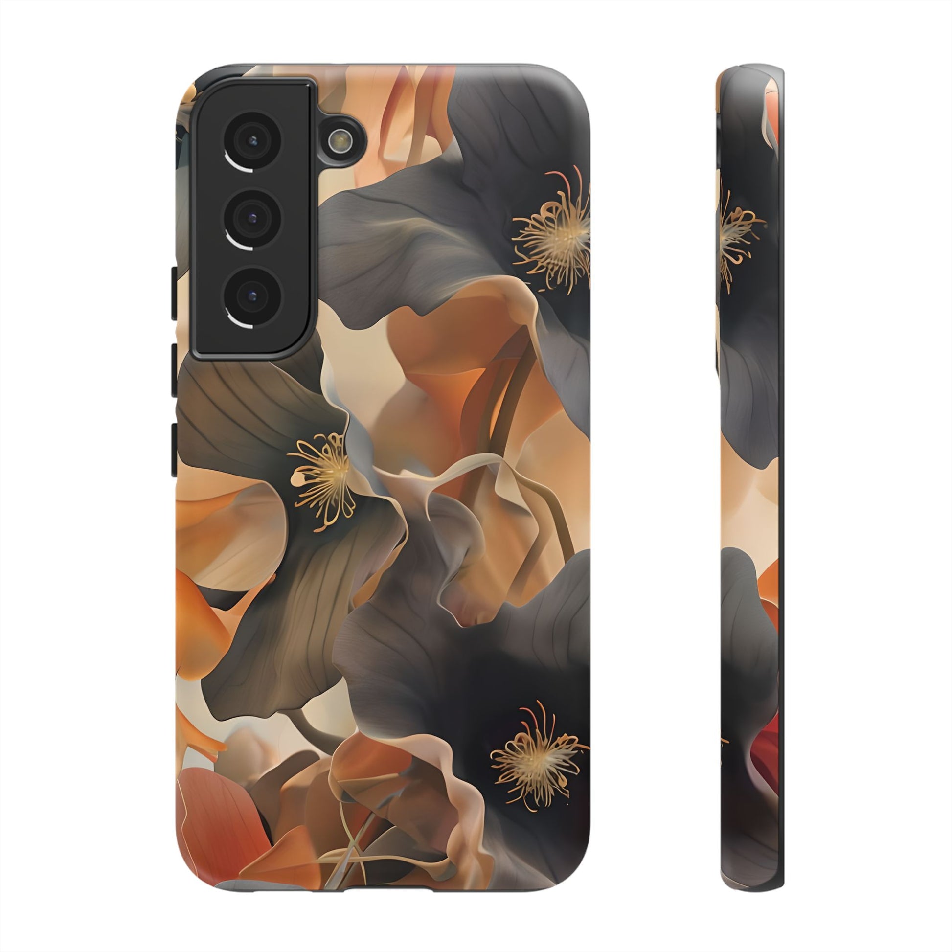 Autumn Ember - Moody Floral Art Samsung Galaxy S22 Tough Phone Case - Warm Earthy Botanical Design