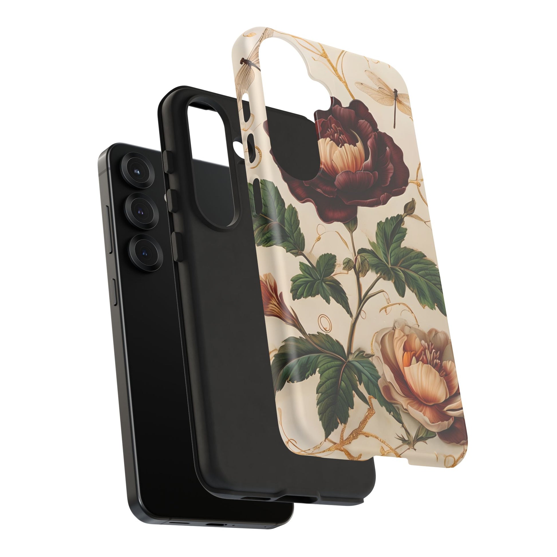 Vintage Burgundy Rose - Elegant Floral Samsung  S25 Phone Case - Classic Painterly Rose Design
