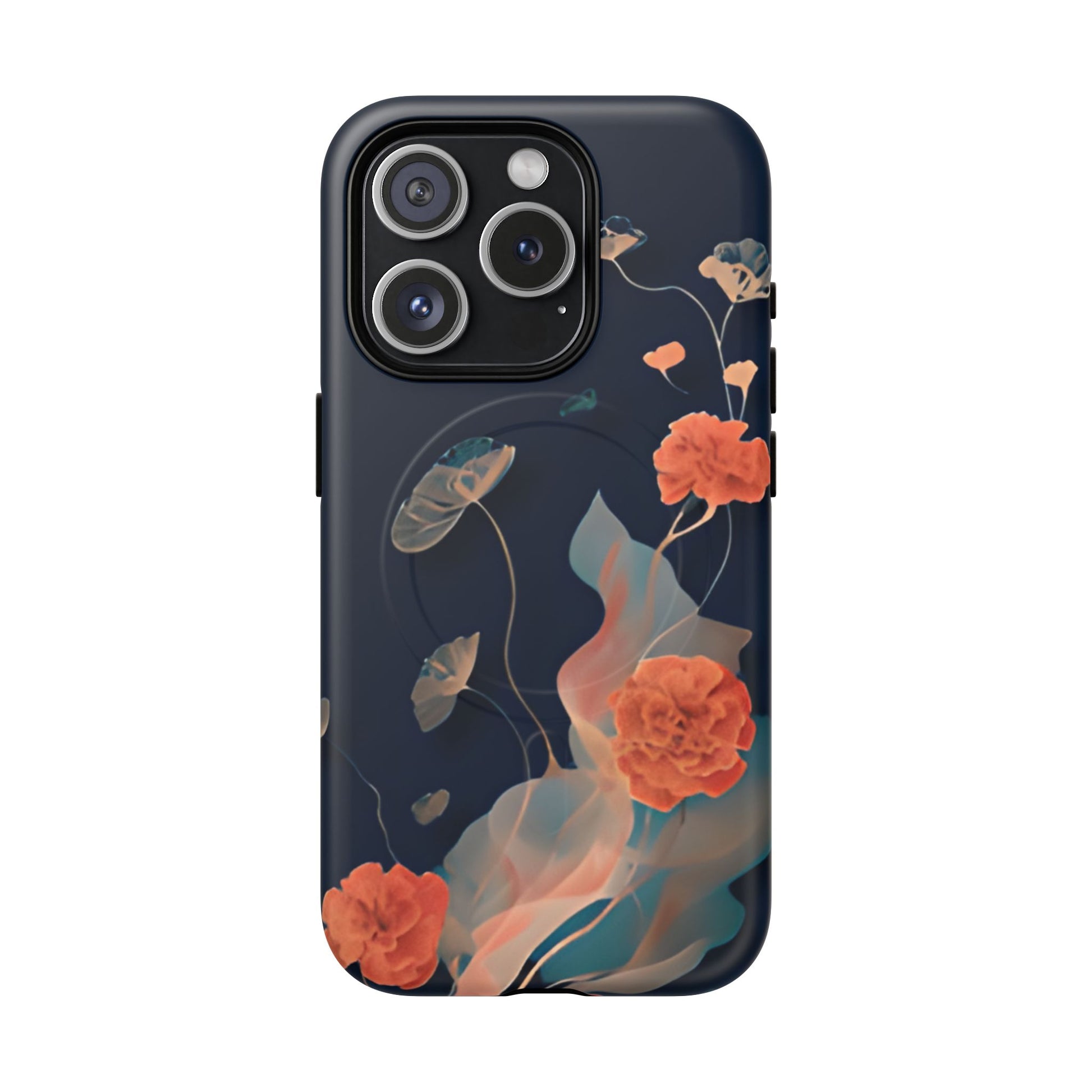 Lotus Reverie - Elegant Artistic Floral iPhone 15 Pro MagSafe Phone Case - Painterly Lotus Blossom Design
