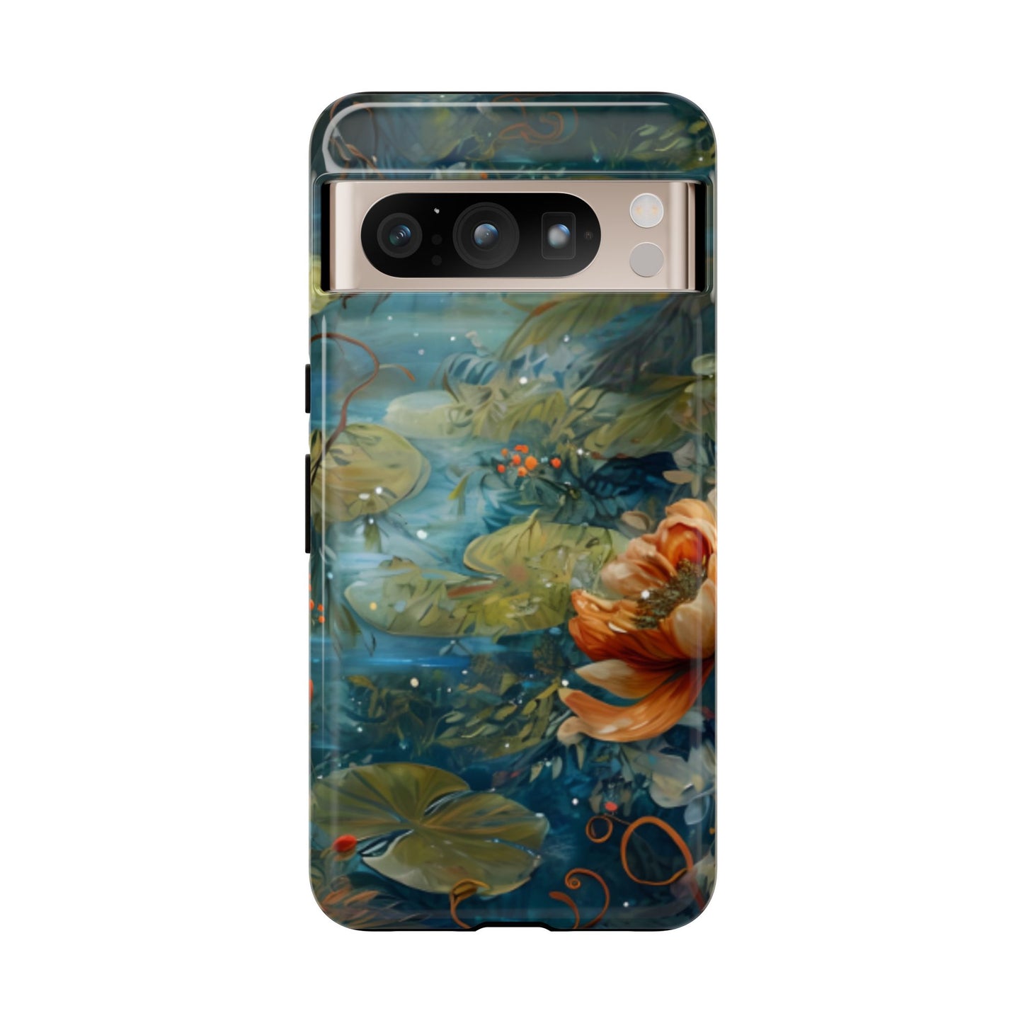 Waterlily Nocturne water lily pond painting Google Pixel phone case