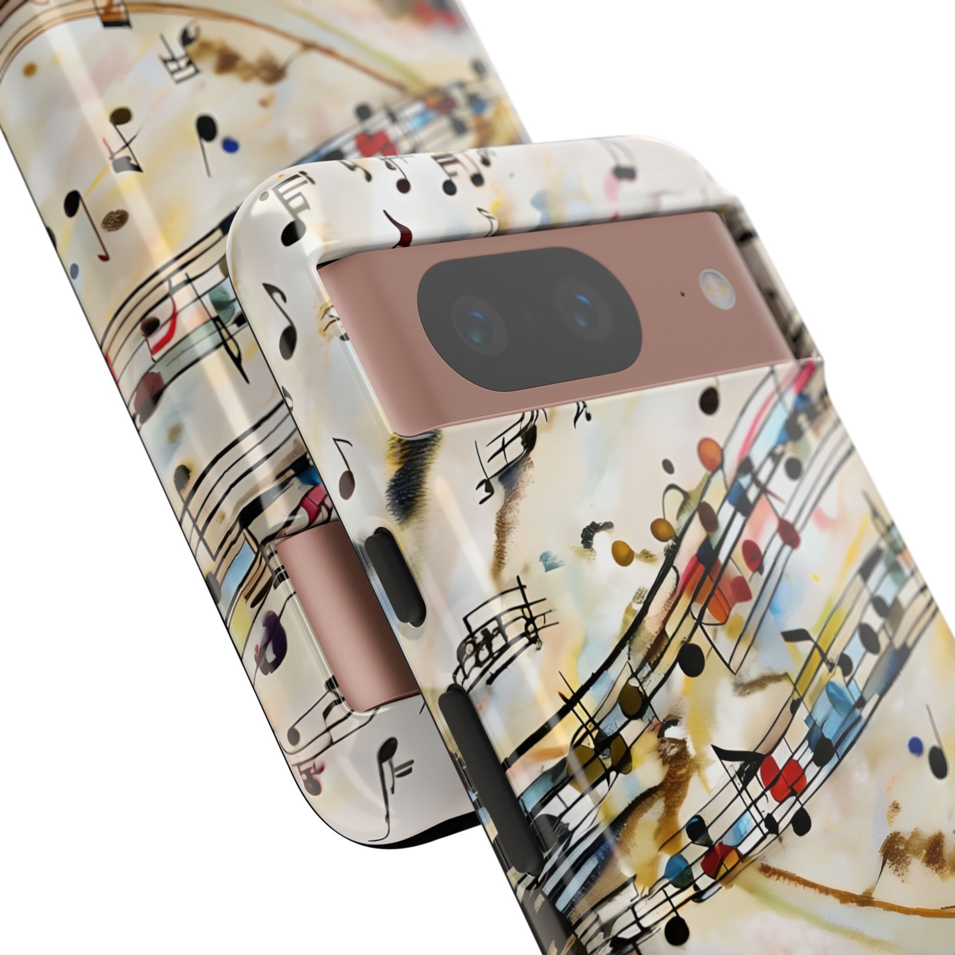 Melodic Flow Abstract Music Notes Tough Case for Google Pixel 8 - Shockproof Phone Cover