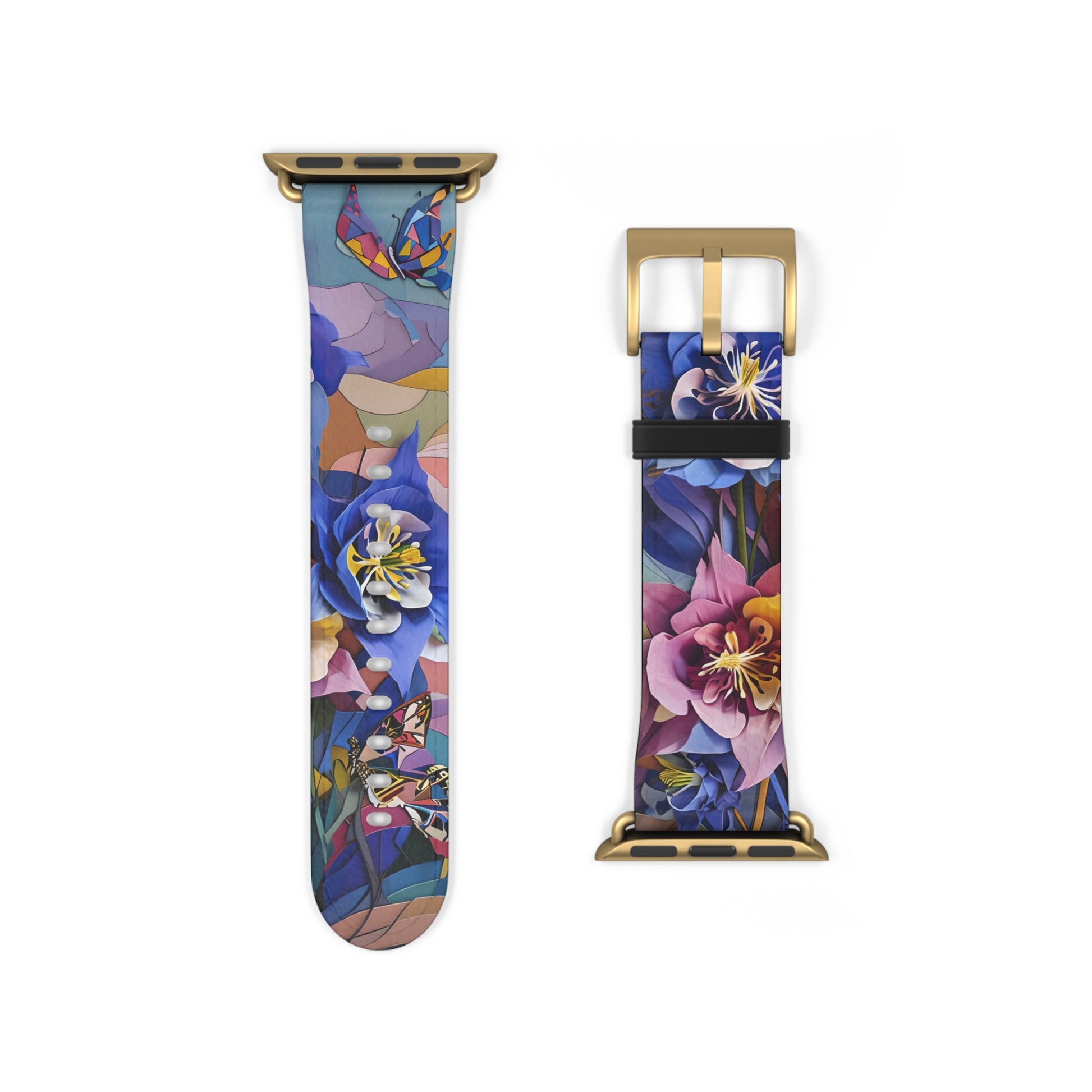 Blue Columbine Carnivale Apple Watch Band Strap - Colorful, Whimsical design