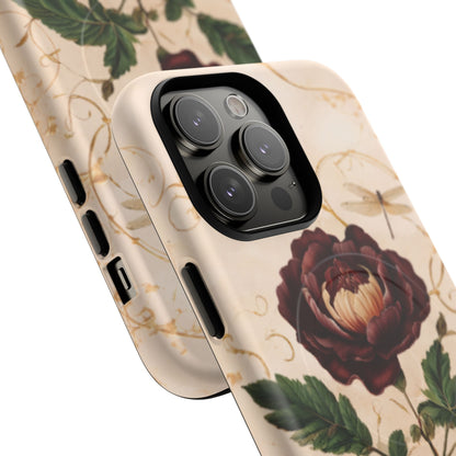 Vintage Burgundy Rose iPhone MagSafe Case