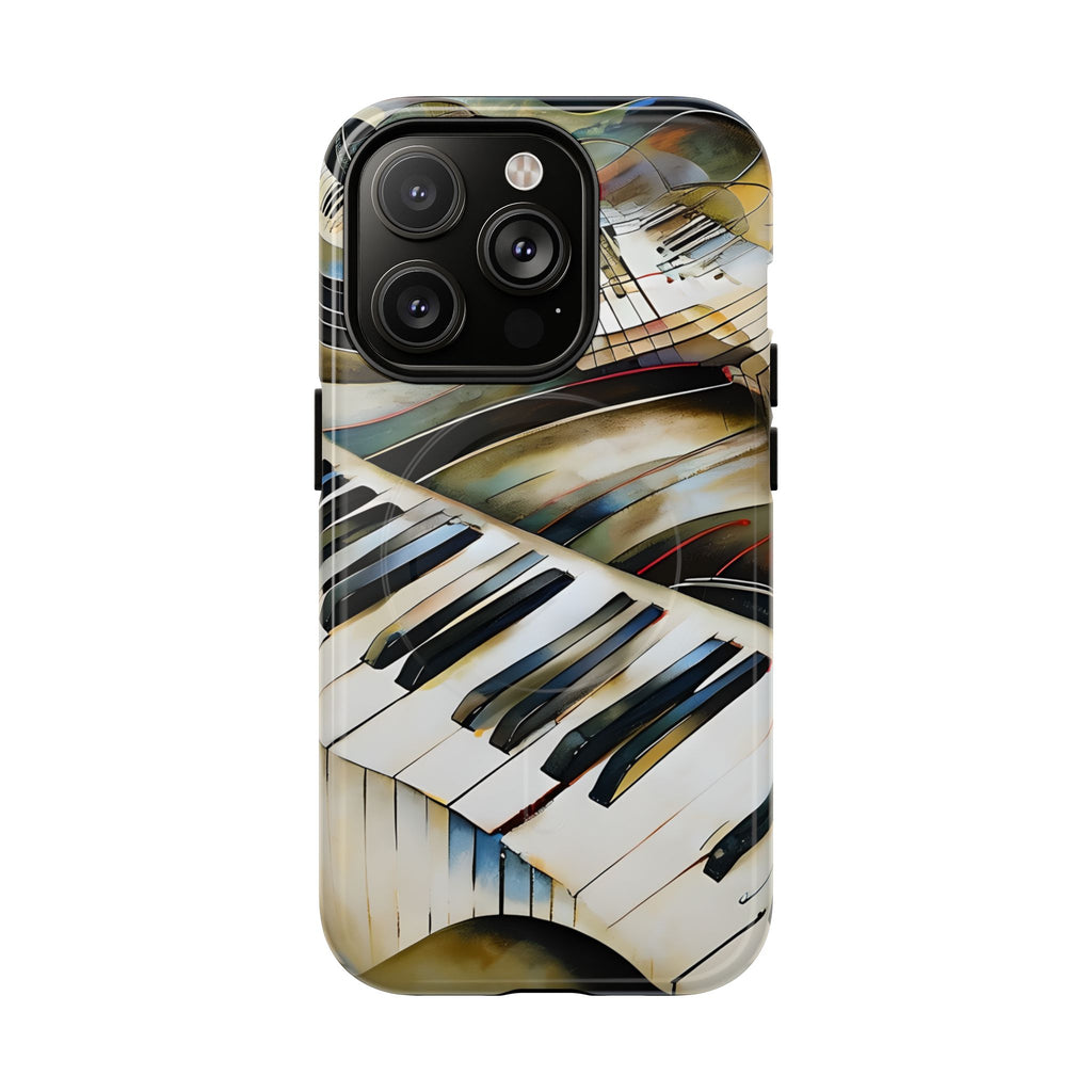Ivory Cascade Abstract Keyboard Music iPhone 14 Pro MagSafe Case