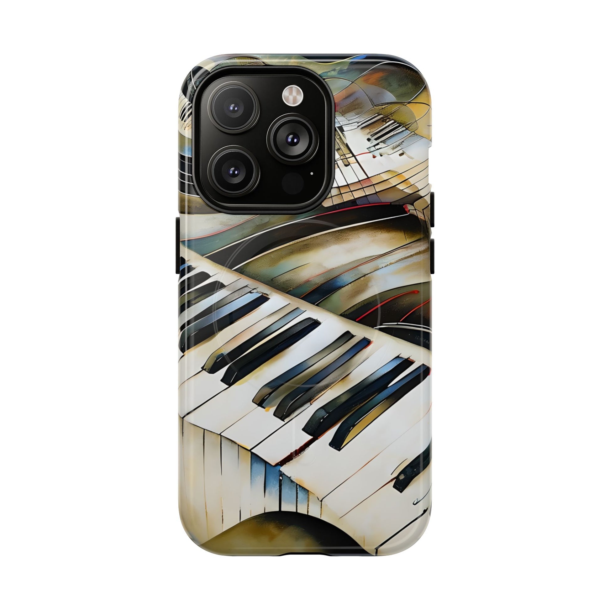 Ivory Cascade Abstract Keyboard Music iPhone 14 Pro MagSafe Case