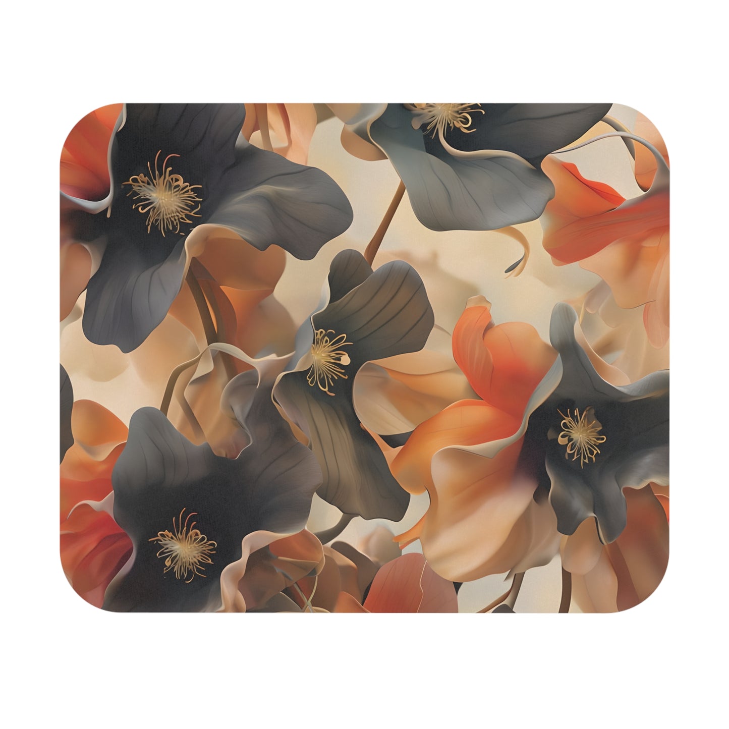 Autumn Ember mouse pad featuring warm autumn floral artwork in rich seasonal tones