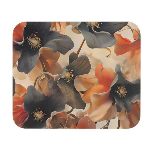 Autumn Ember mouse pad featuring warm autumn floral artwork in rich seasonal tones