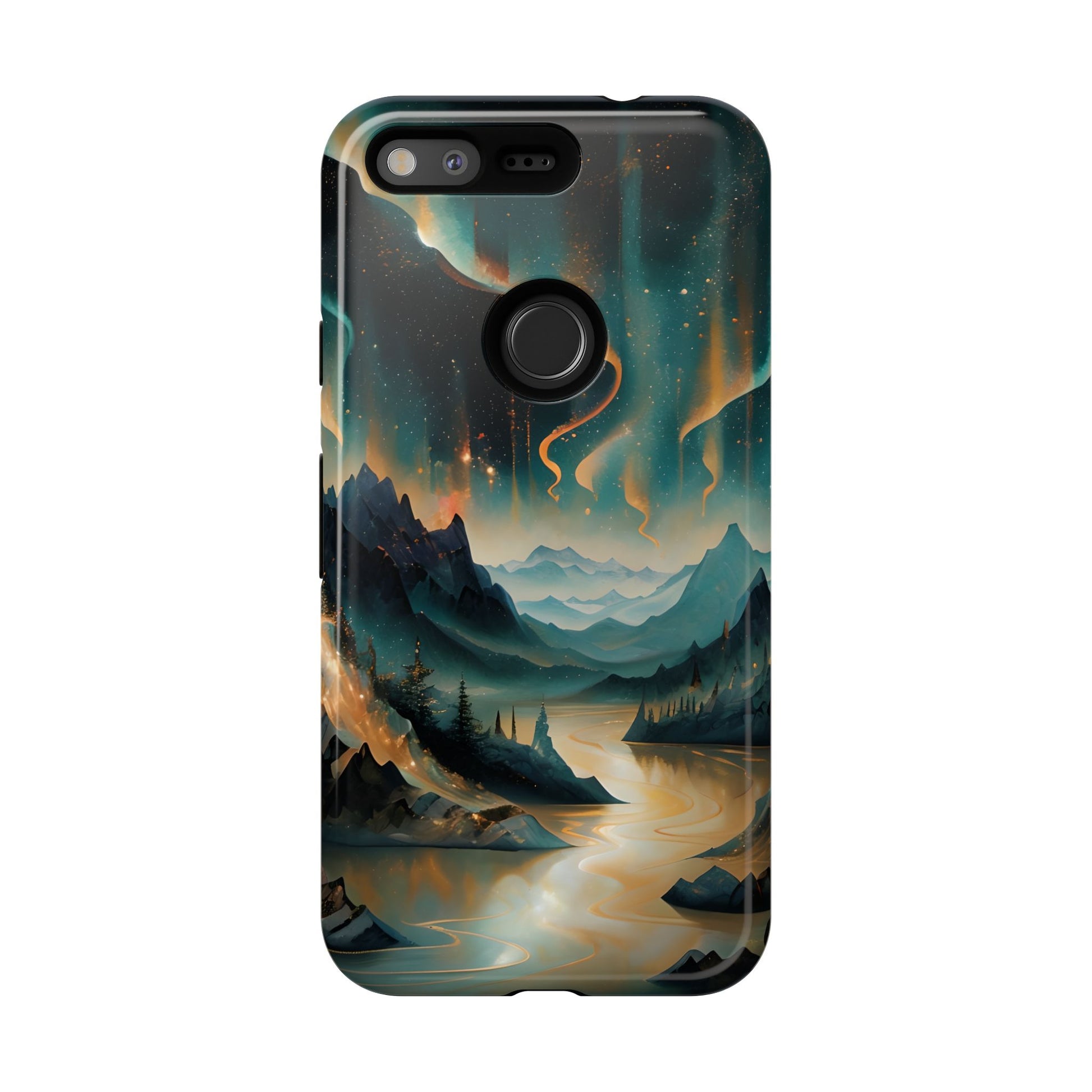 Aurora Dreamscape Tough Case for Google Pixel - Northern Lights Artistic Shockproof Cover, Elegant Protective Phone Case