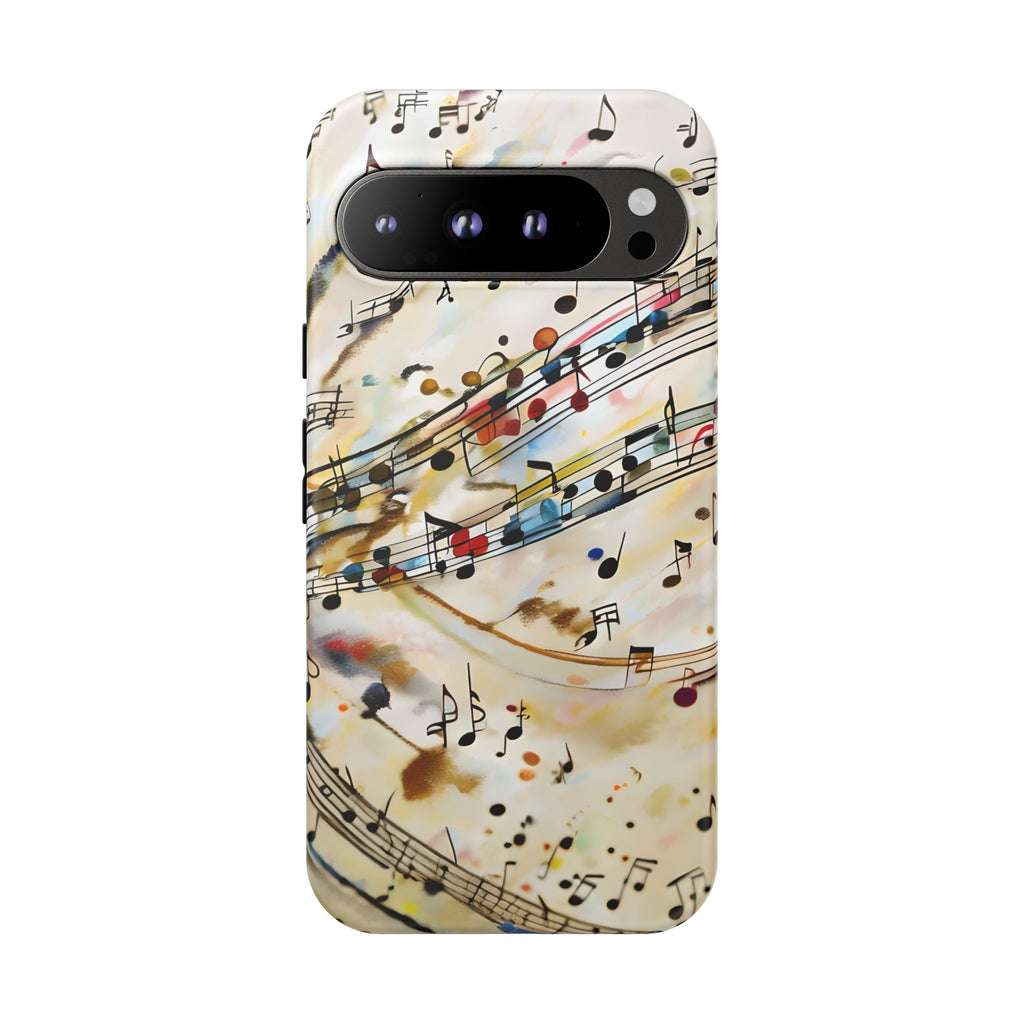 Melodic Flow Abstract Music Notes Tough Case for Google Pixel 9 Pro XL - Shockproof Phone Cover