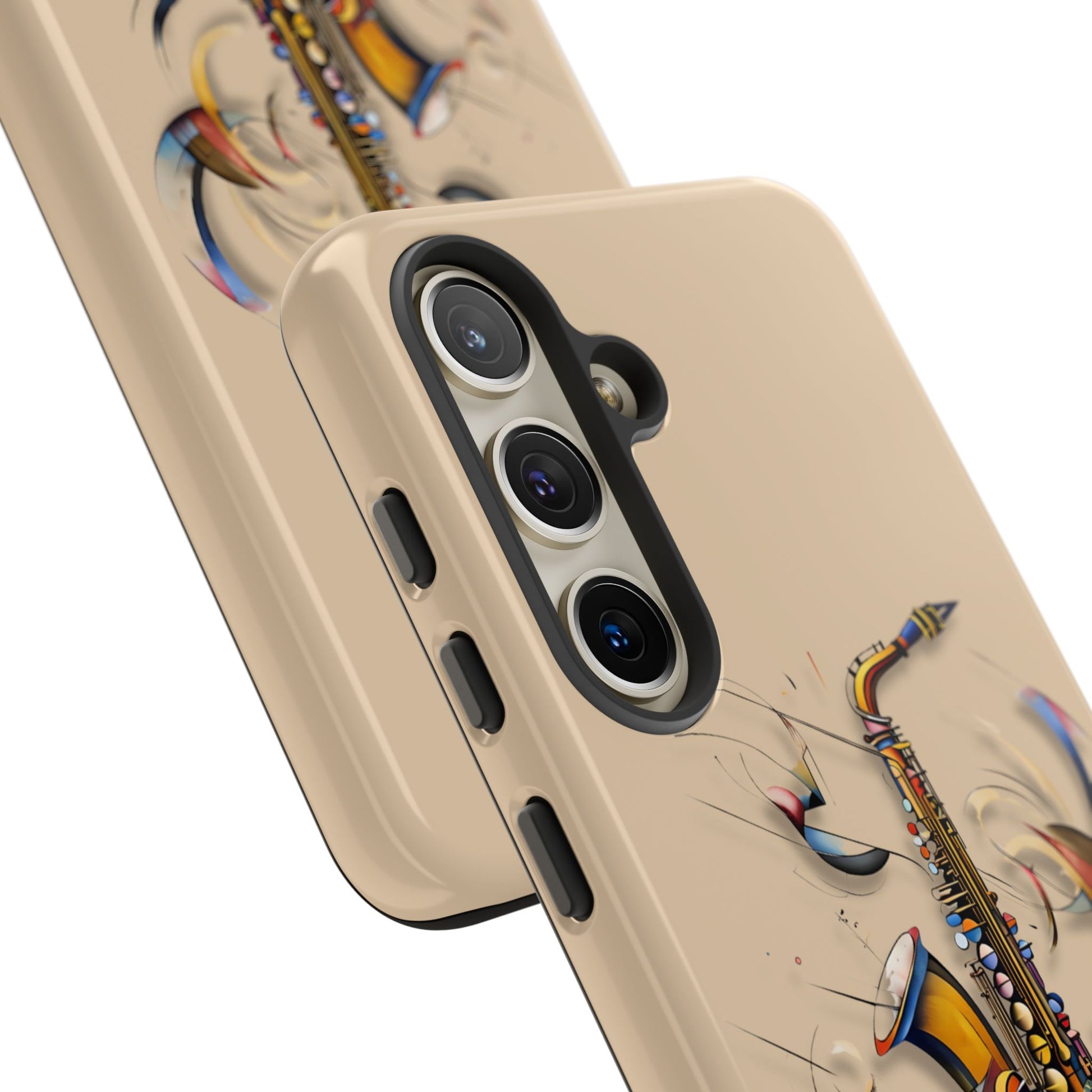 Brass Rhapsody Artistic Saxophone Music Tough Case for Samsung Galaxy S24 - Shockproof Phone Cover