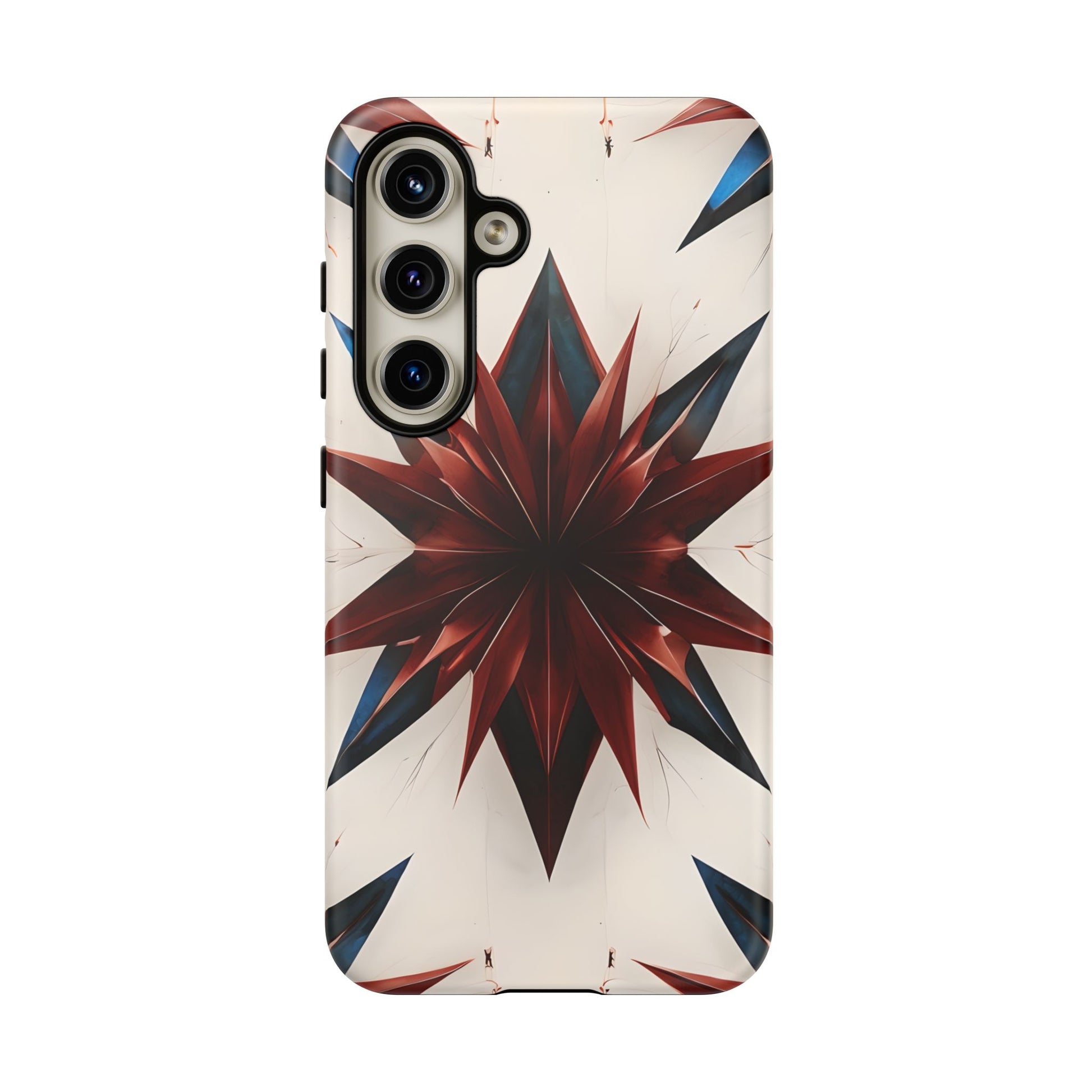 Garnet Starburst - Kaleidoscope Collection Gemstone Floral - Samsung Galaxy S24 Tough Phone Case - Floral Burst Design