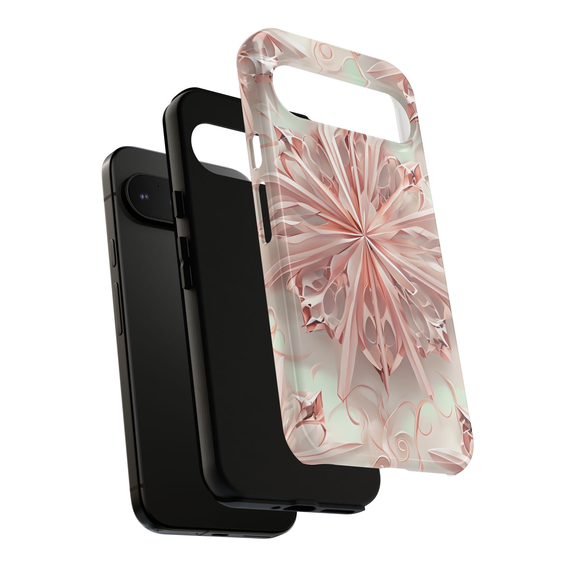 Blush Frost from our Kaleidoscope Collection - Google Pixel 9 Pro XL tough case - Soft Pink Geometric Floral Design