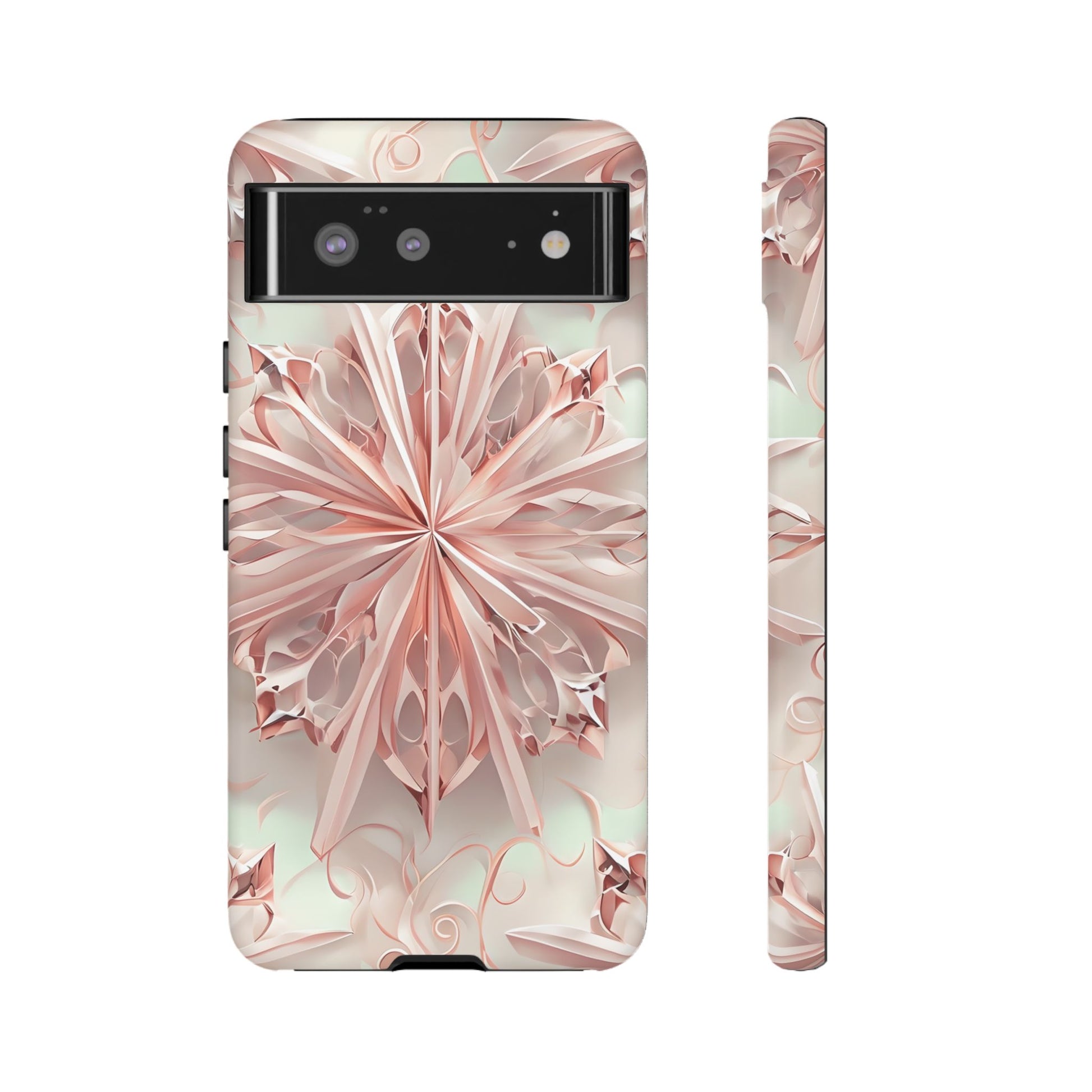 Blush Frost from our Kaleidoscope Collection - Google Pixel 6 tough case - Soft Pink Geometric Floral Design