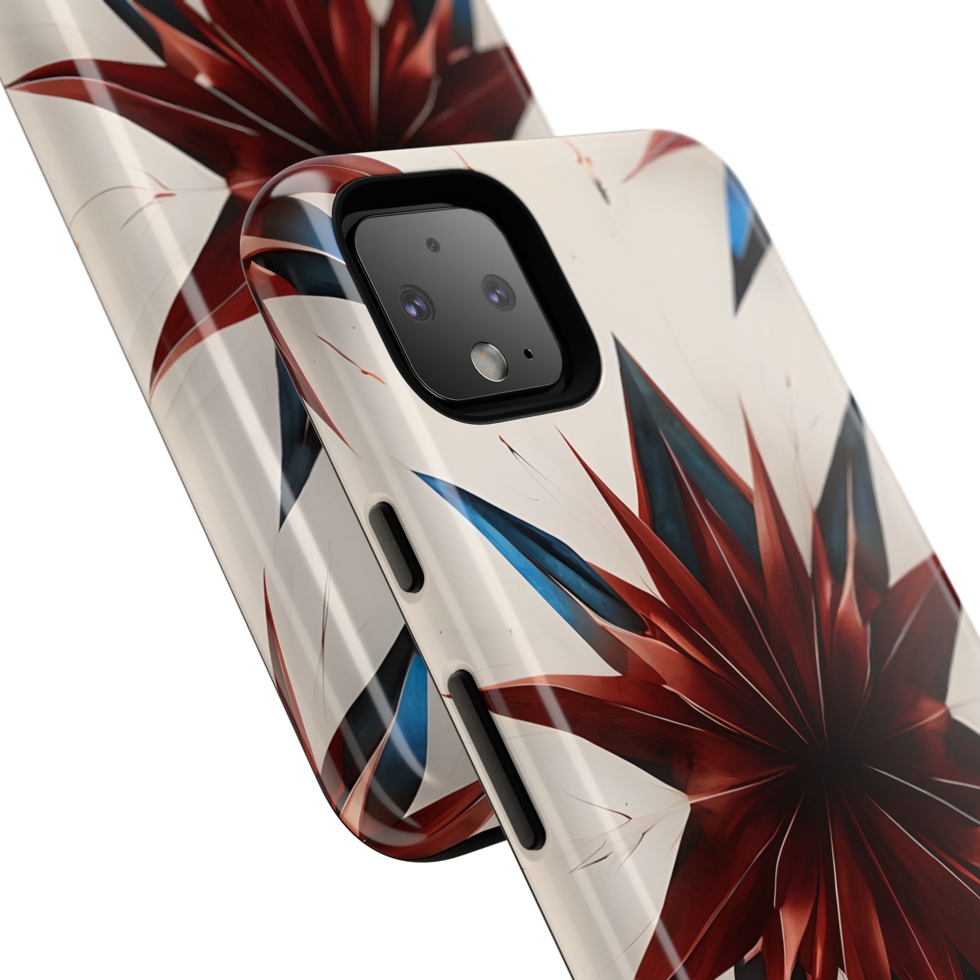 Garnet Starburst - Kaleidoscope Collection Gemstone Floral - Google Pixel 4XL Tough Phone Case - Floral Burst Design