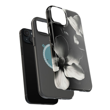 Monochrome Magnolia iPhone MagSafe Case