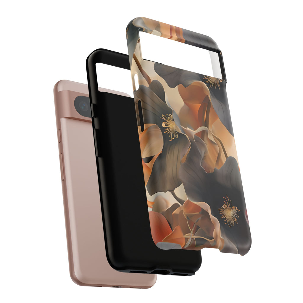 Autumn Ember - Moody Floral Art Google Pixel 8 Tough Phone Case - Warm Earthy Botanical Design