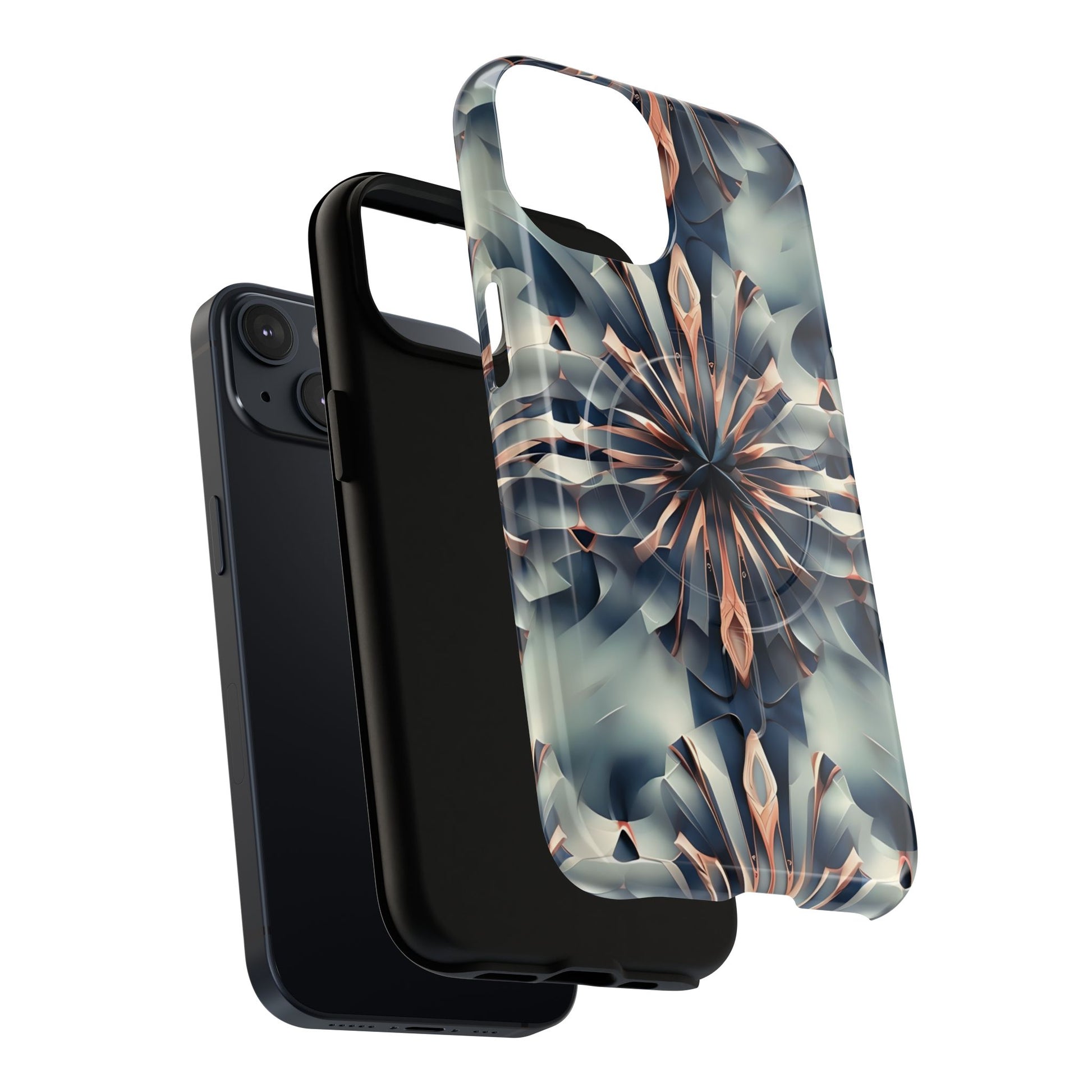 Dual-layer Obsidian Kaleidoscope iPhone MagSafe case showing shock absorbing protection