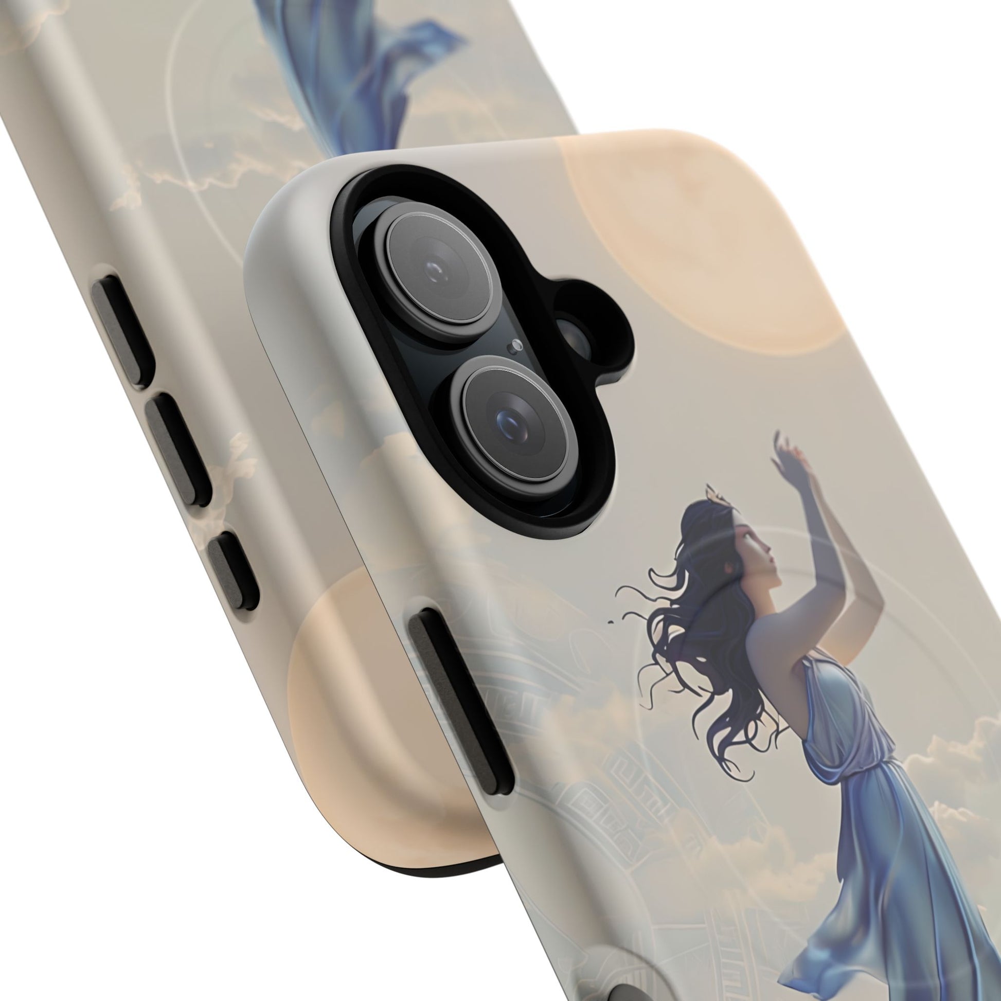 Moonlit Ascend - Ethereal Celestial Art iPhone 16 MagSafe Phone Case -Dreamy Night Sky & Floating Woman Design