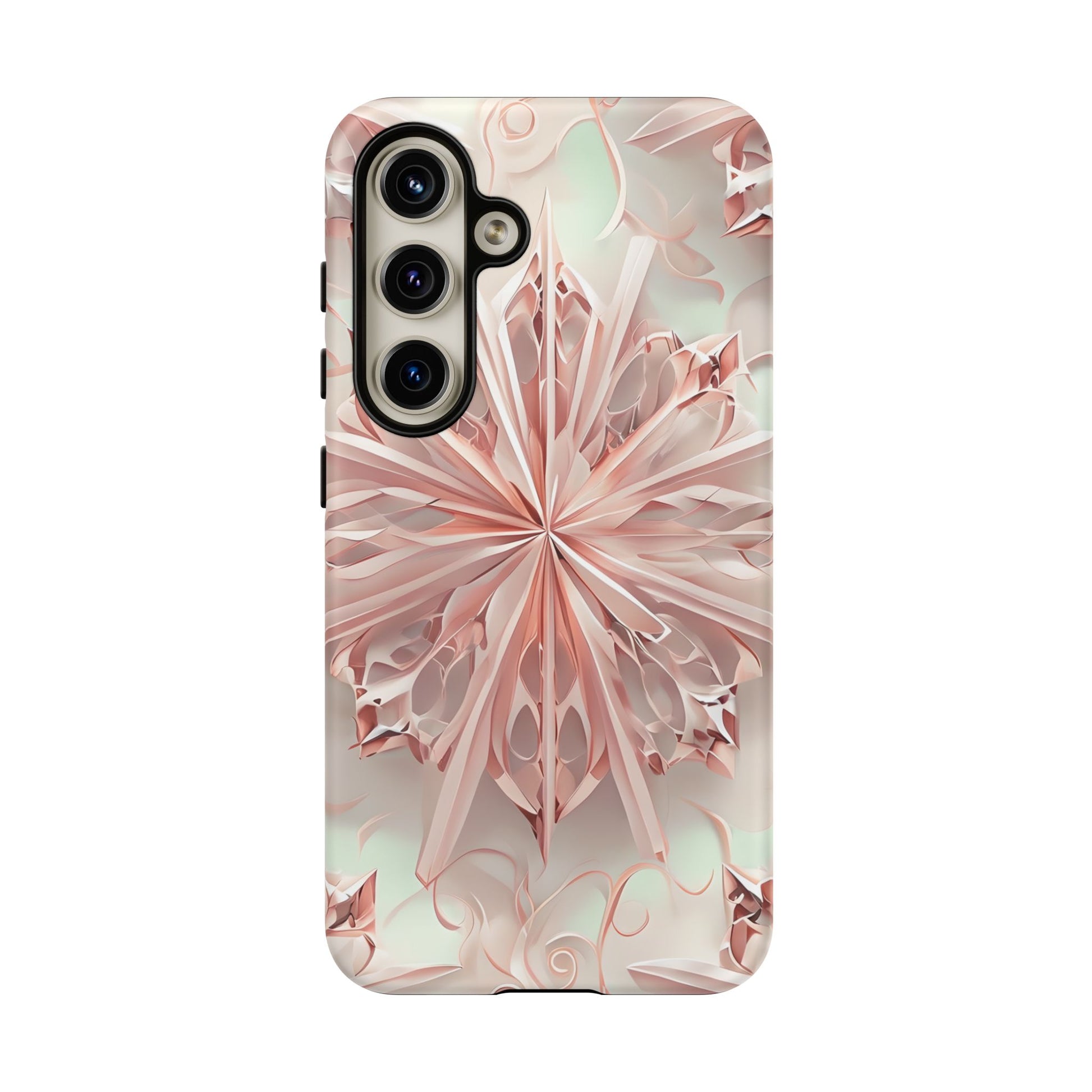 Blush Frost from our Kaleidoscope Collection - Samsung Galaxy S24 tough case - Soft Pink Geometric Floral Design