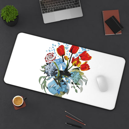 Bouquet Brilliance Desk Mat - Premium Office Desk Pad, 3 Sizes Available, Artistic Workspace Protection