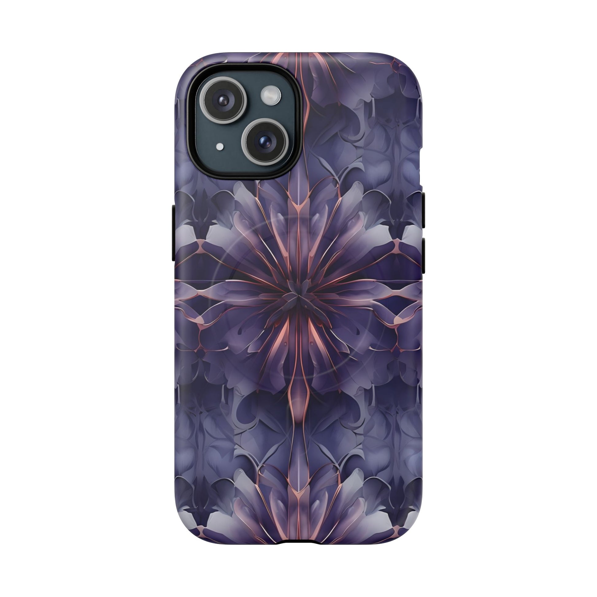 Twilight Tapestry - iPhone 15 MagSafe Phone Case - Purple Kaleidoscope Design