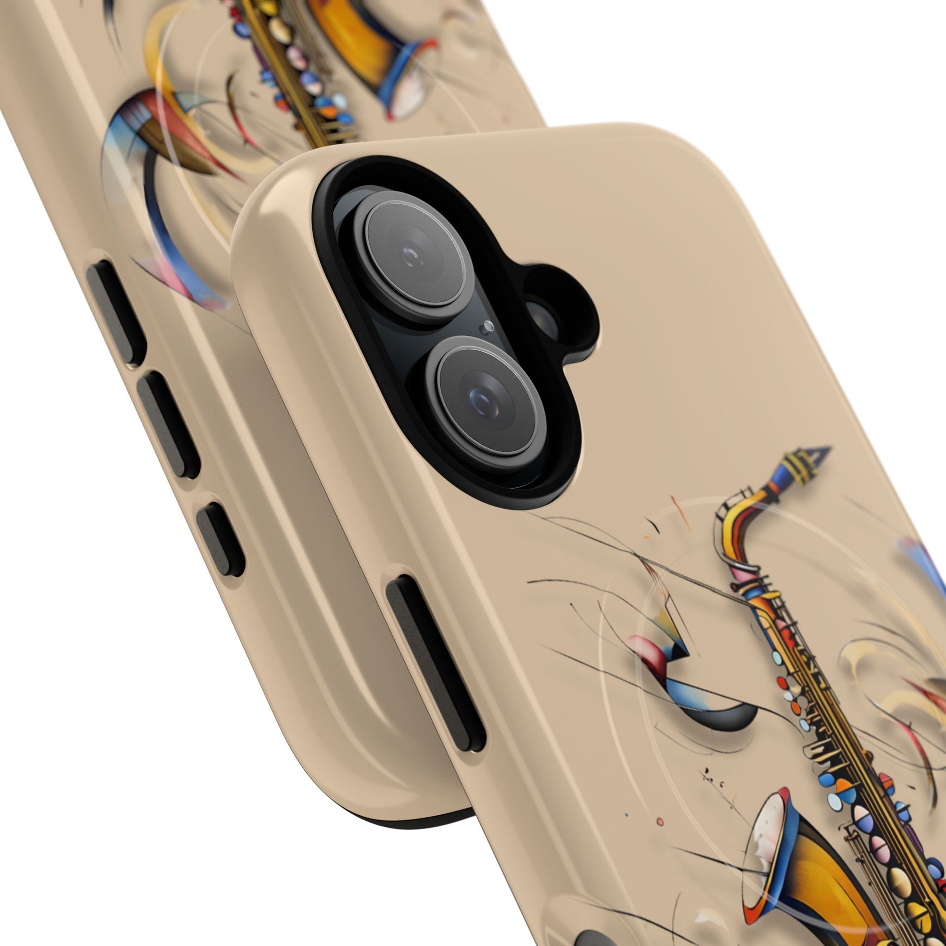 Brass Rhapsody Artistic Saxophone Music iPhone 16 MagSafe Case