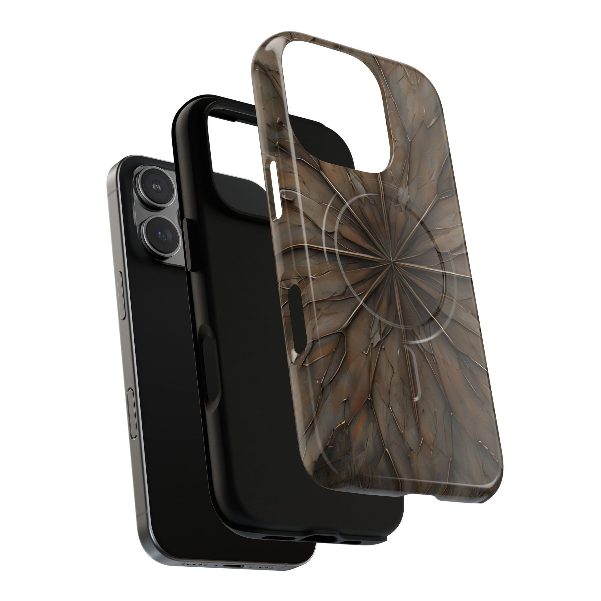 Earthstone Mandala - Kaleidoscope Collection Artistic Taupe Burst - iPhone 16 Pro MagSafe Phone Case