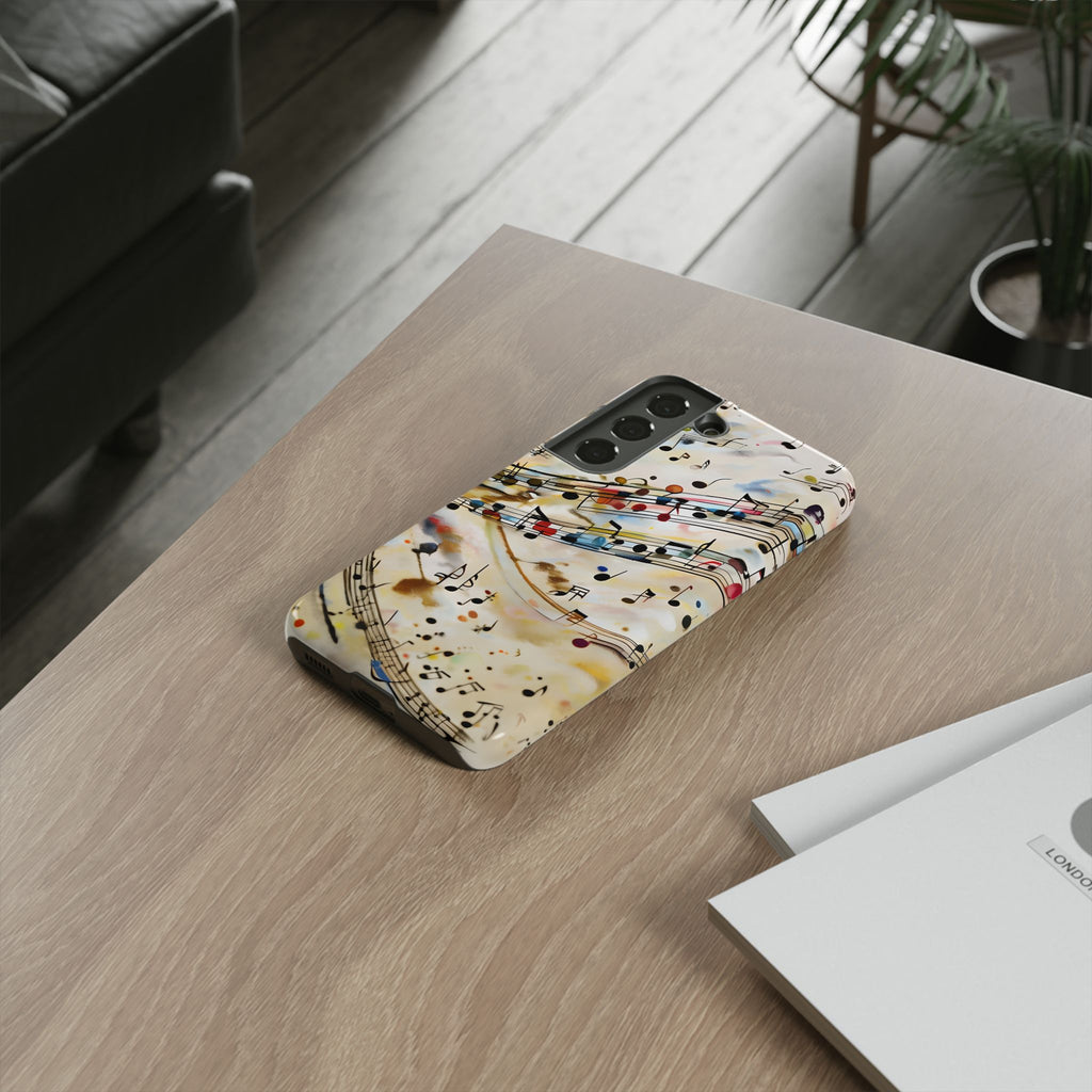 Melodic Flow Abstract Music Notes Tough Case for Samsung Galaxy S22- Premium Shockproof Designer Phone Cover