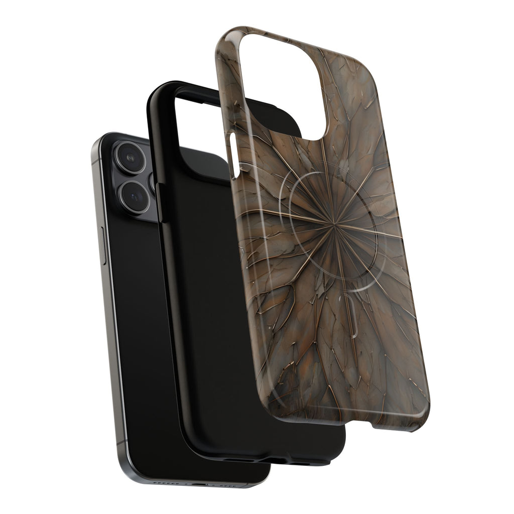 Earthstone Mandala - Kaleidoscope Collection Artistic Taupe Burst - iPhone 15 Pro Max MagSafe Phone Case