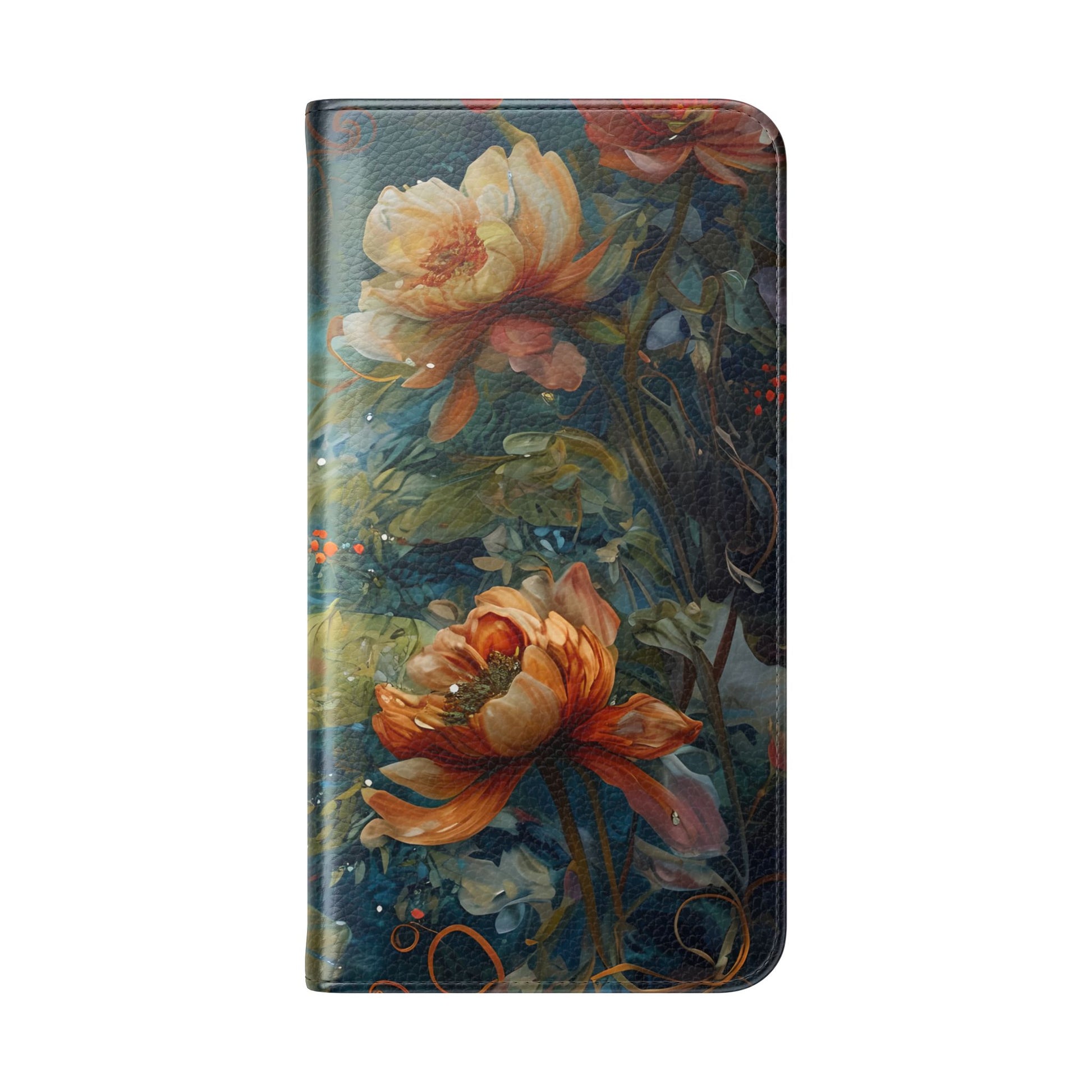 Waterlily Nocturne Samsung Galaxy S23 Plus Wallet Case - Elegant Floral Flip Cover, Vintage Botanical Phone Folio
