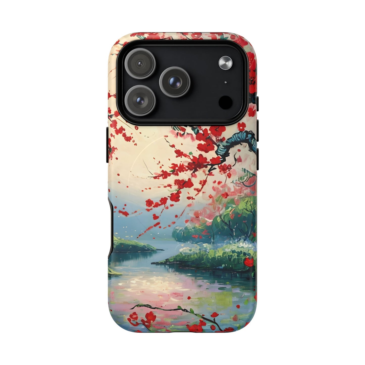 Crimson Blossom Lake iPhone MagSafe Case