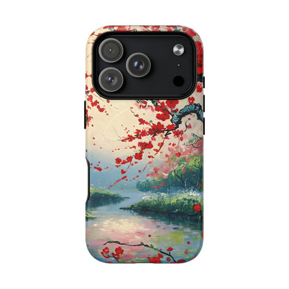 Crimson Blossom Lake iPhone MagSafe Case