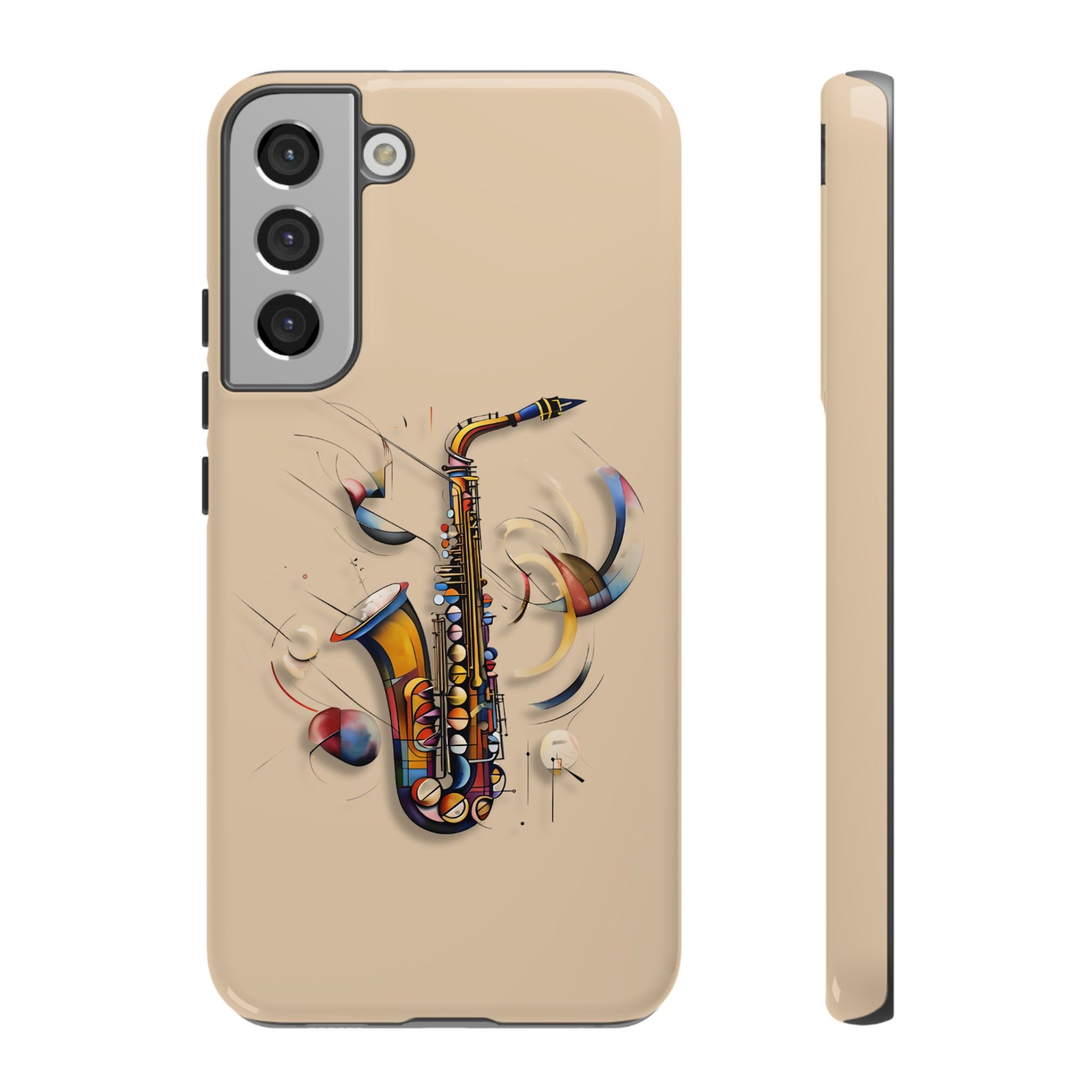 Brass Rhapsody Artistic Saxophone Music Tough Case for Samsung Galaxy S22 Plus - Shockproof Phone Cover