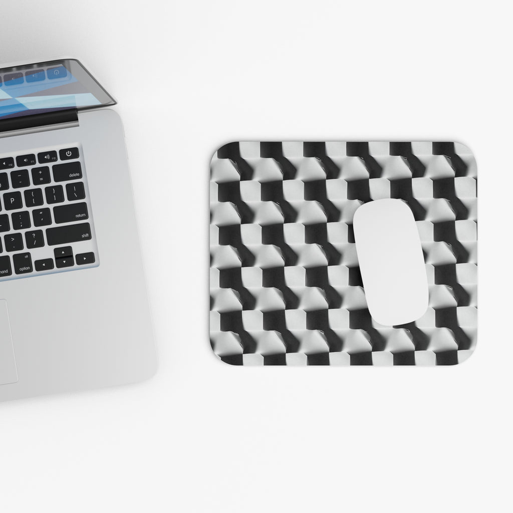 Monochrome Grid Mouse Pad - Premium 9x8 " Non-Slip Desk Mat for Work, Gaming & Office Decor