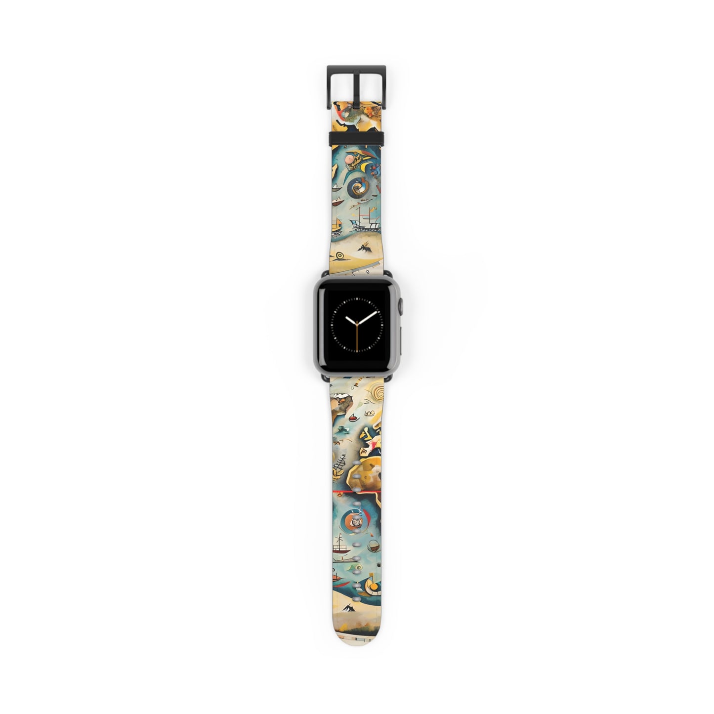 Celestial Map Apple Watch band with watch face featuring vintage celestial star chart artwork with planets and constellations
