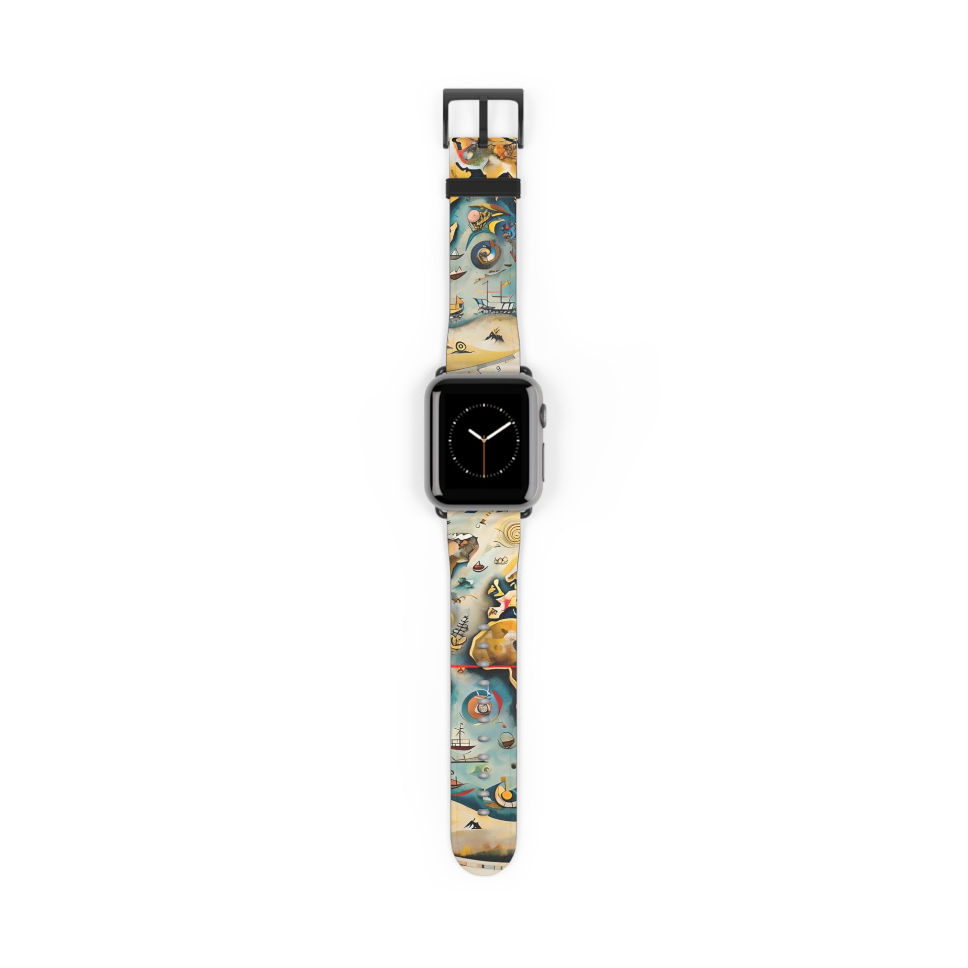 Celestial Map Apple Watch band with watch face featuring vintage celestial star chart artwork with planets and constellations
