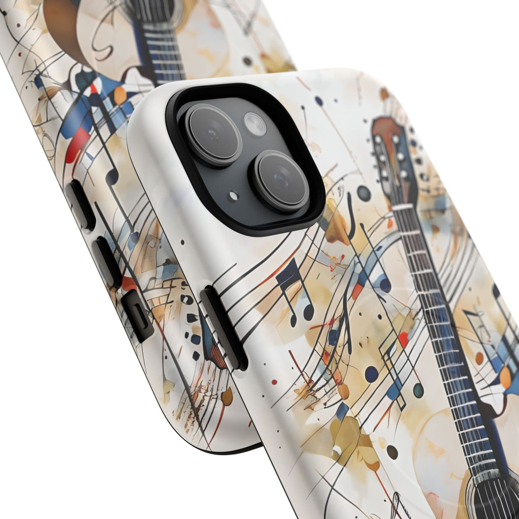 Strum and Flow Acoustic Guitar Art iPhone 15 Plus MagSafe Case