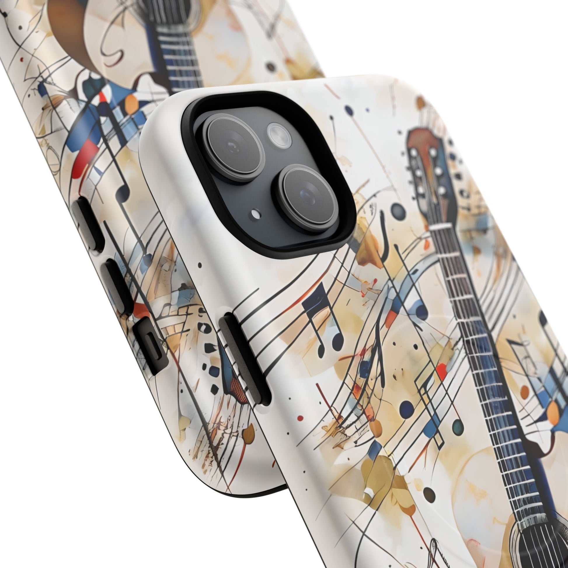Strum and Flow Acoustic Guitar Art iPhone 15 Plus MagSafe Case
