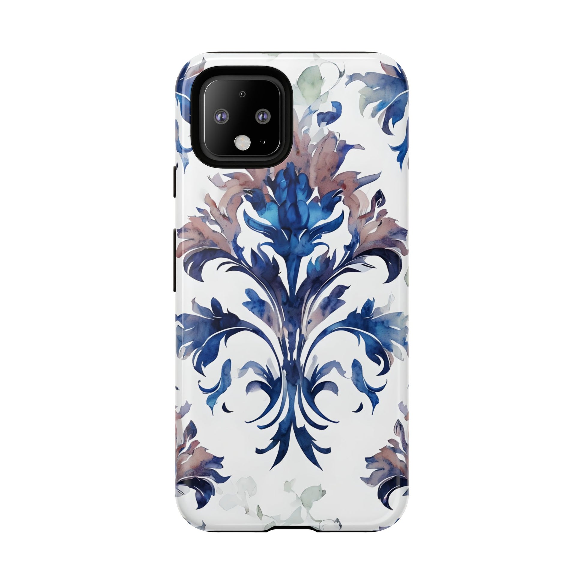 Delft Reverie - Elegant Blue & White Google Pixel 4 Tough Phone Case - Dutch Delftware-Inspired Floral Design
